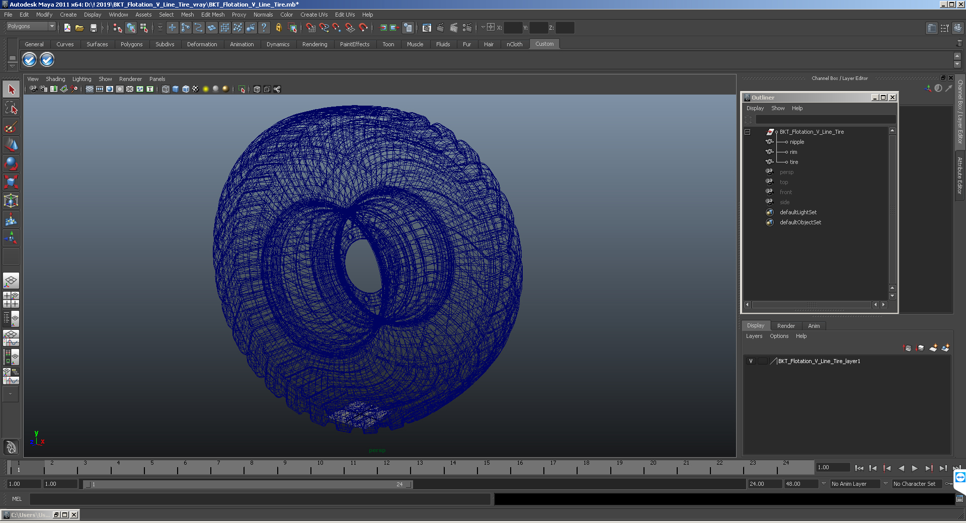 3D model BKT Flotation V Line Tire