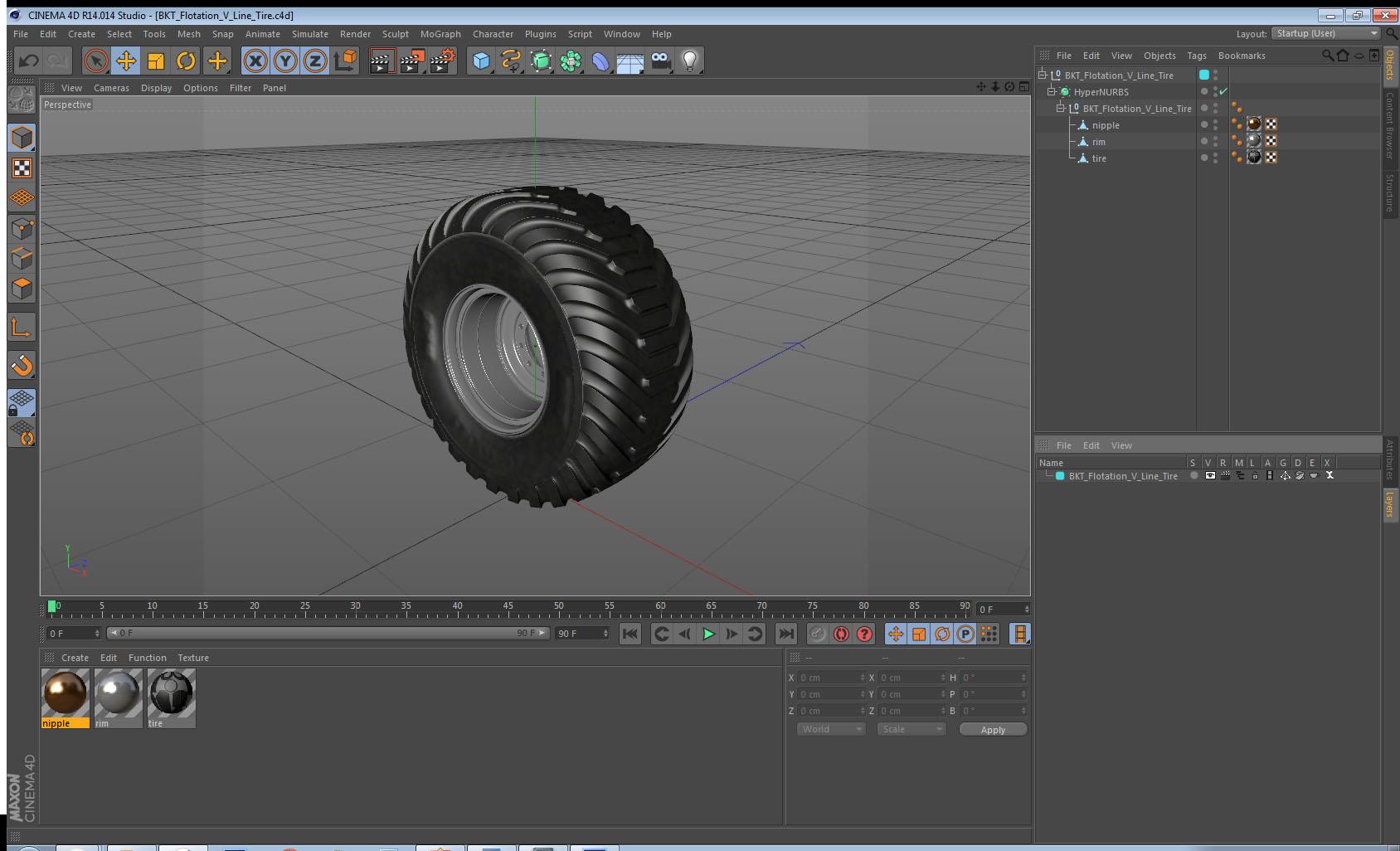 3D model BKT Flotation V Line Tire