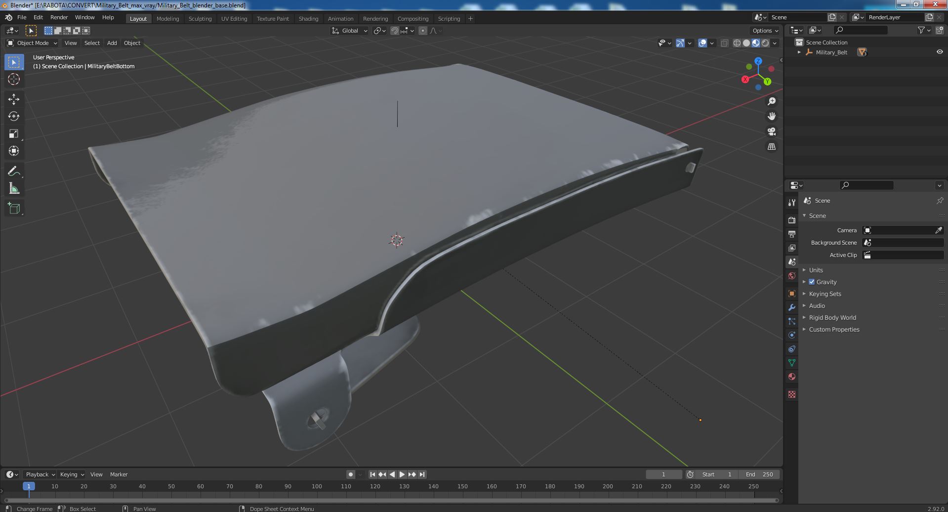 3D Military Belt model