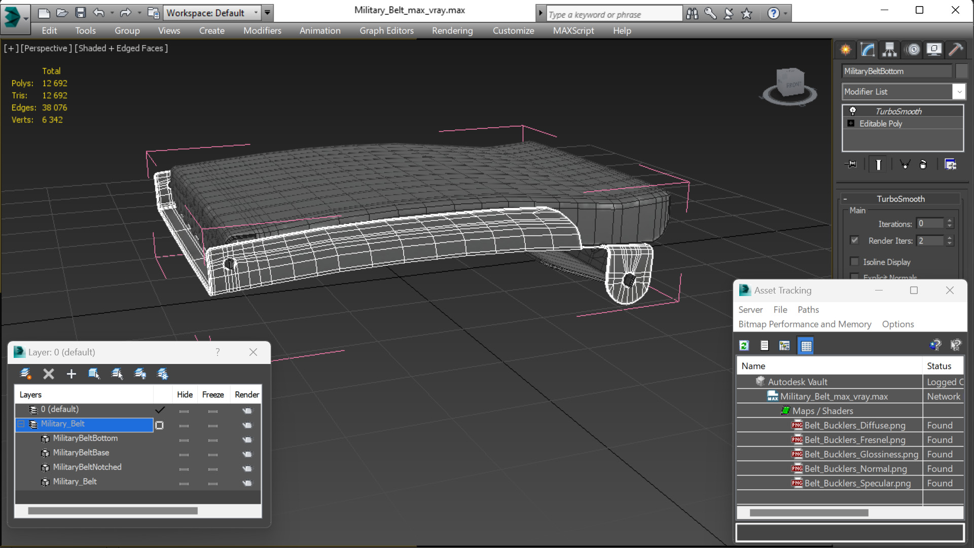 3D Military Belt model