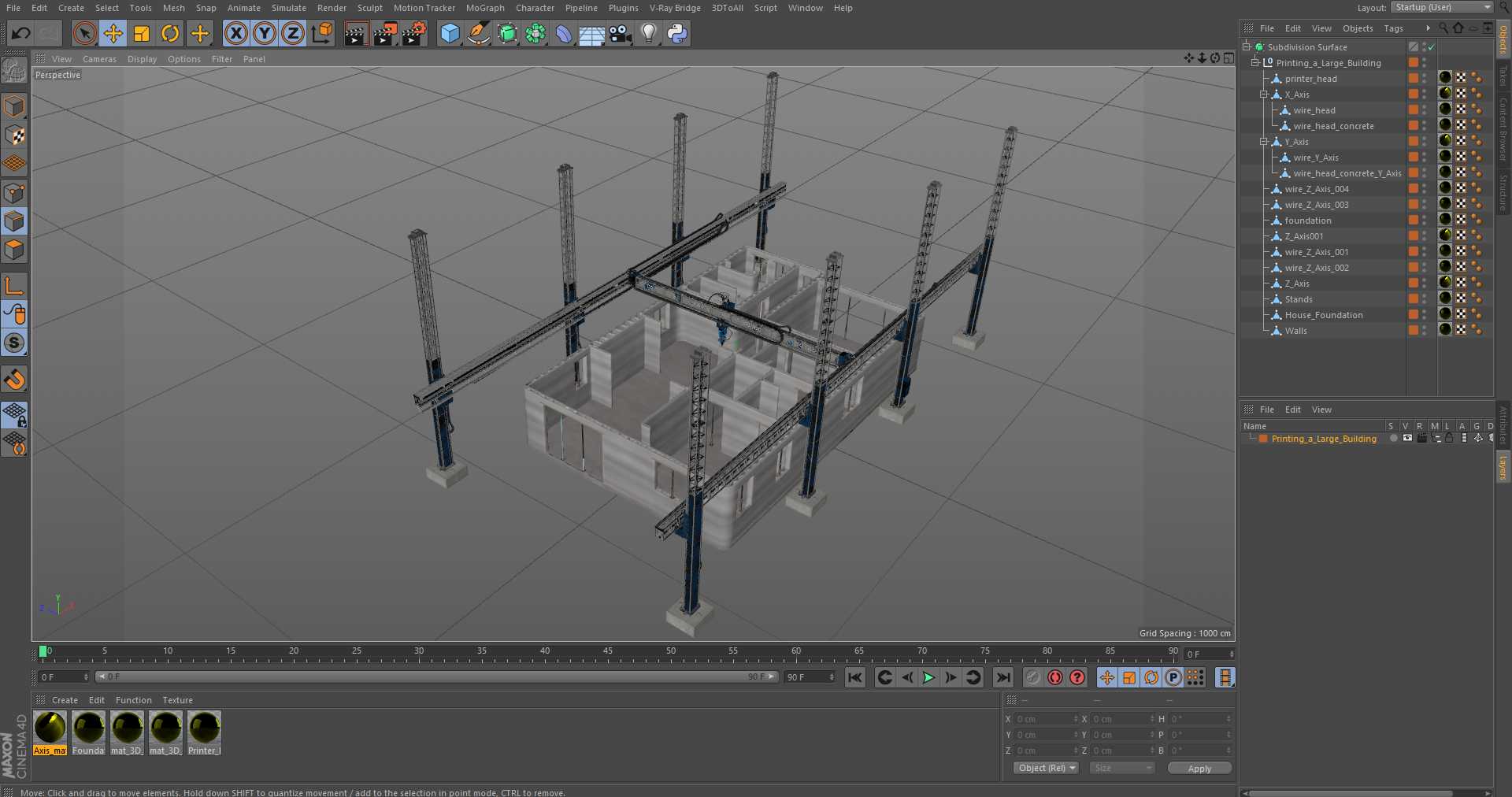 3D model Printing a Large Building