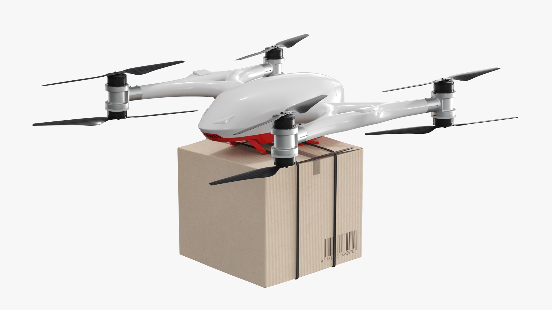Delivery Drone with Cardboard Box