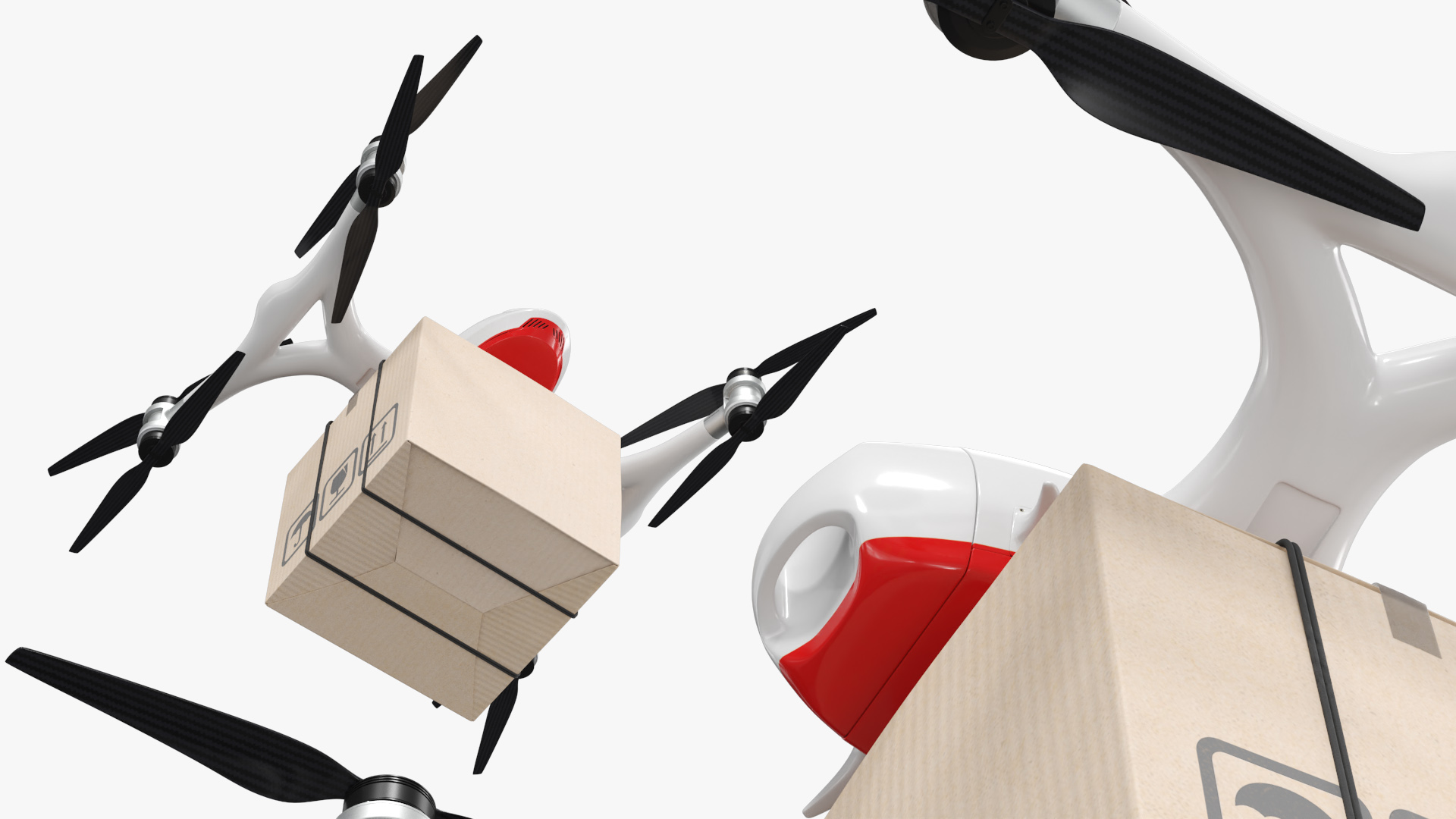 Delivery Drone with Cardboard Box, view 4