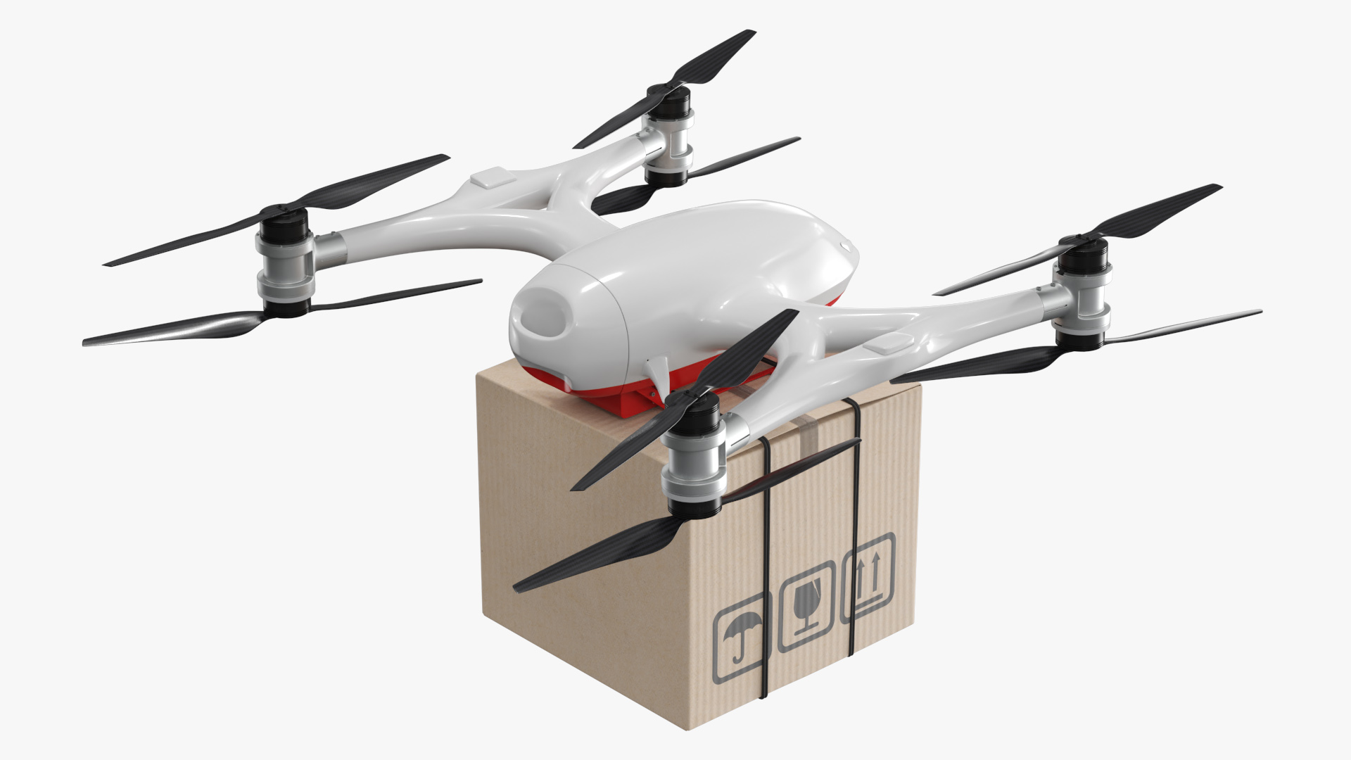 Delivery Drone with Cardboard Box, view 3