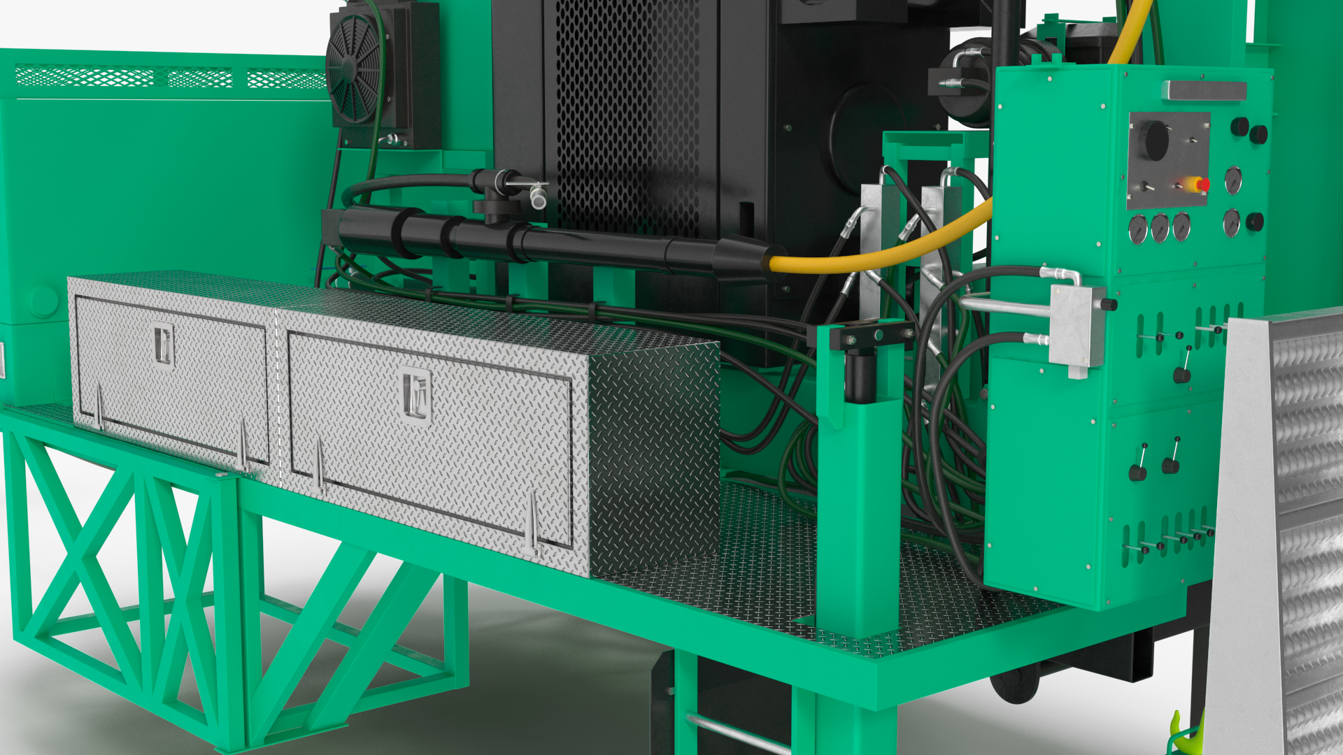 3D International Mobile Mechanical Drilling Machine Green Rigged