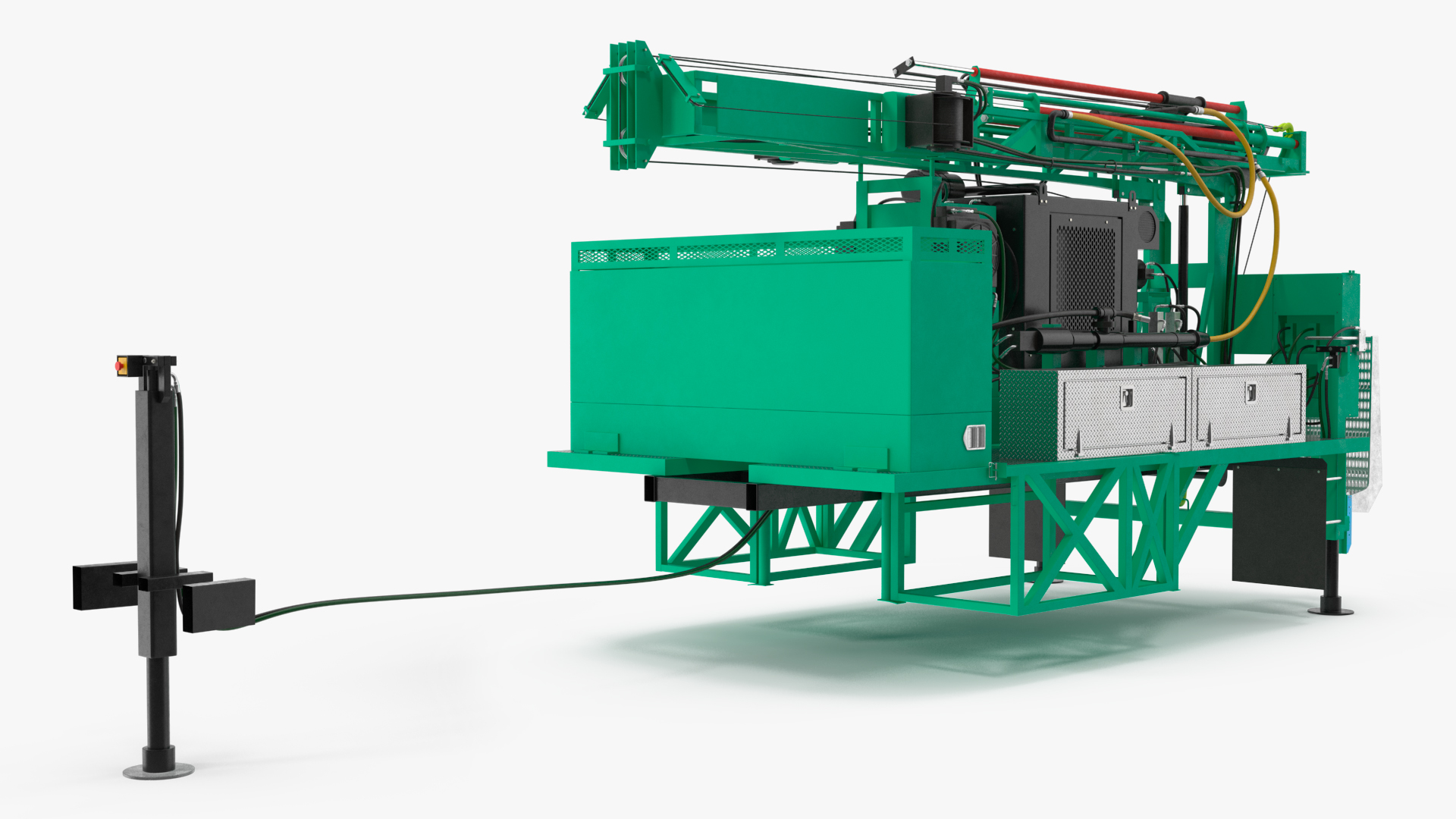 3D International Mobile Mechanical Drilling Machine Green Rigged