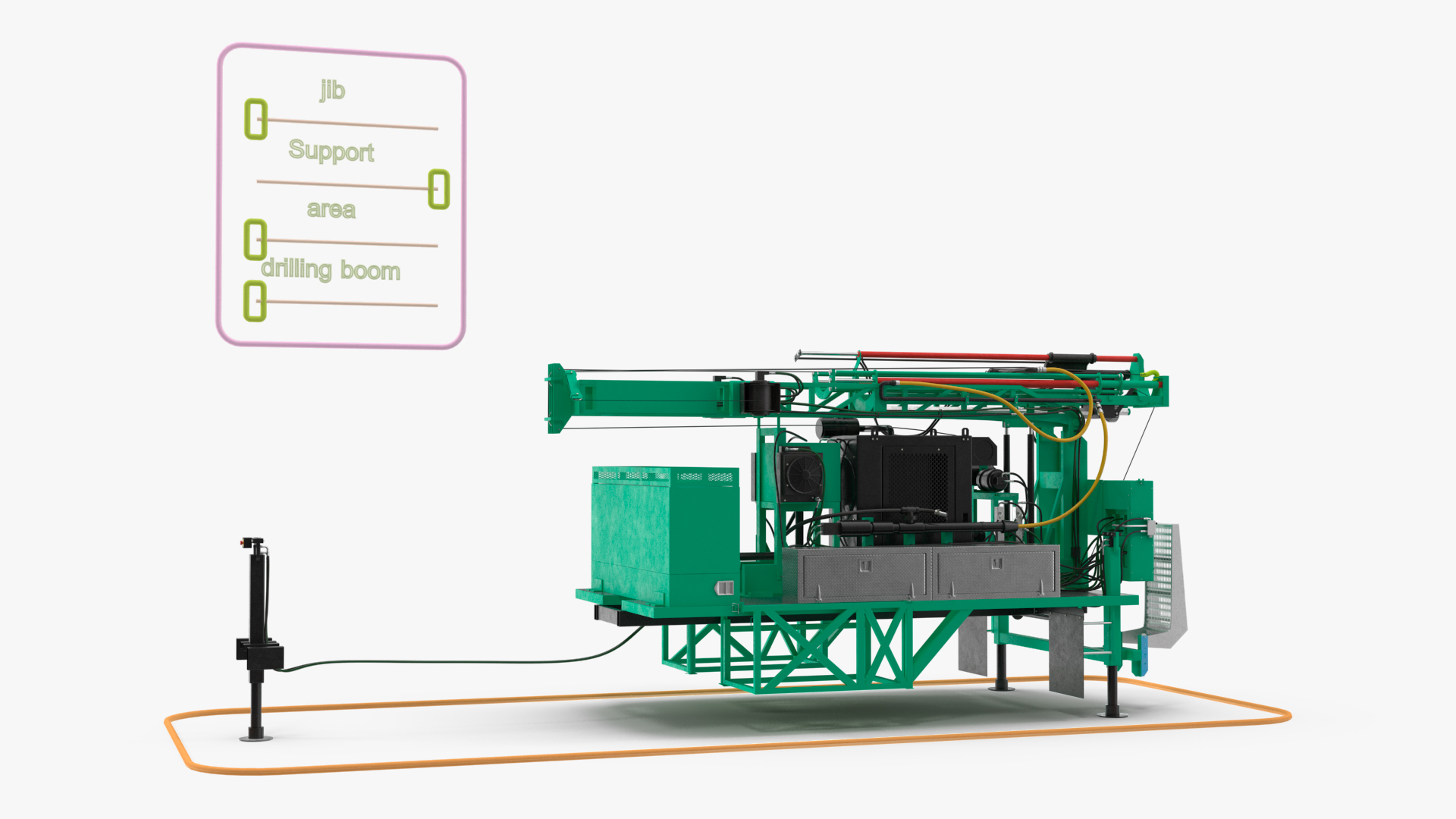 3D International Mobile Mechanical Drilling Machine Green Rigged