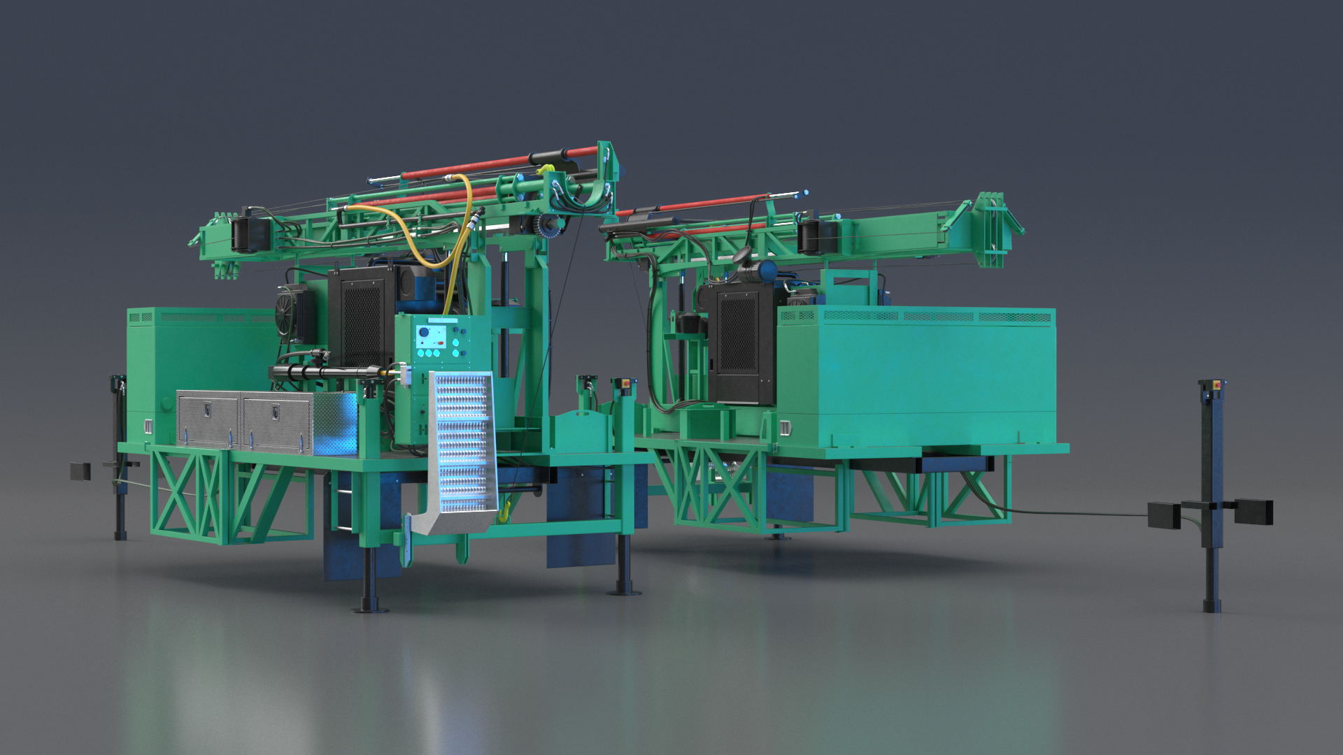 3D International Mobile Mechanical Drilling Machine Green Rigged