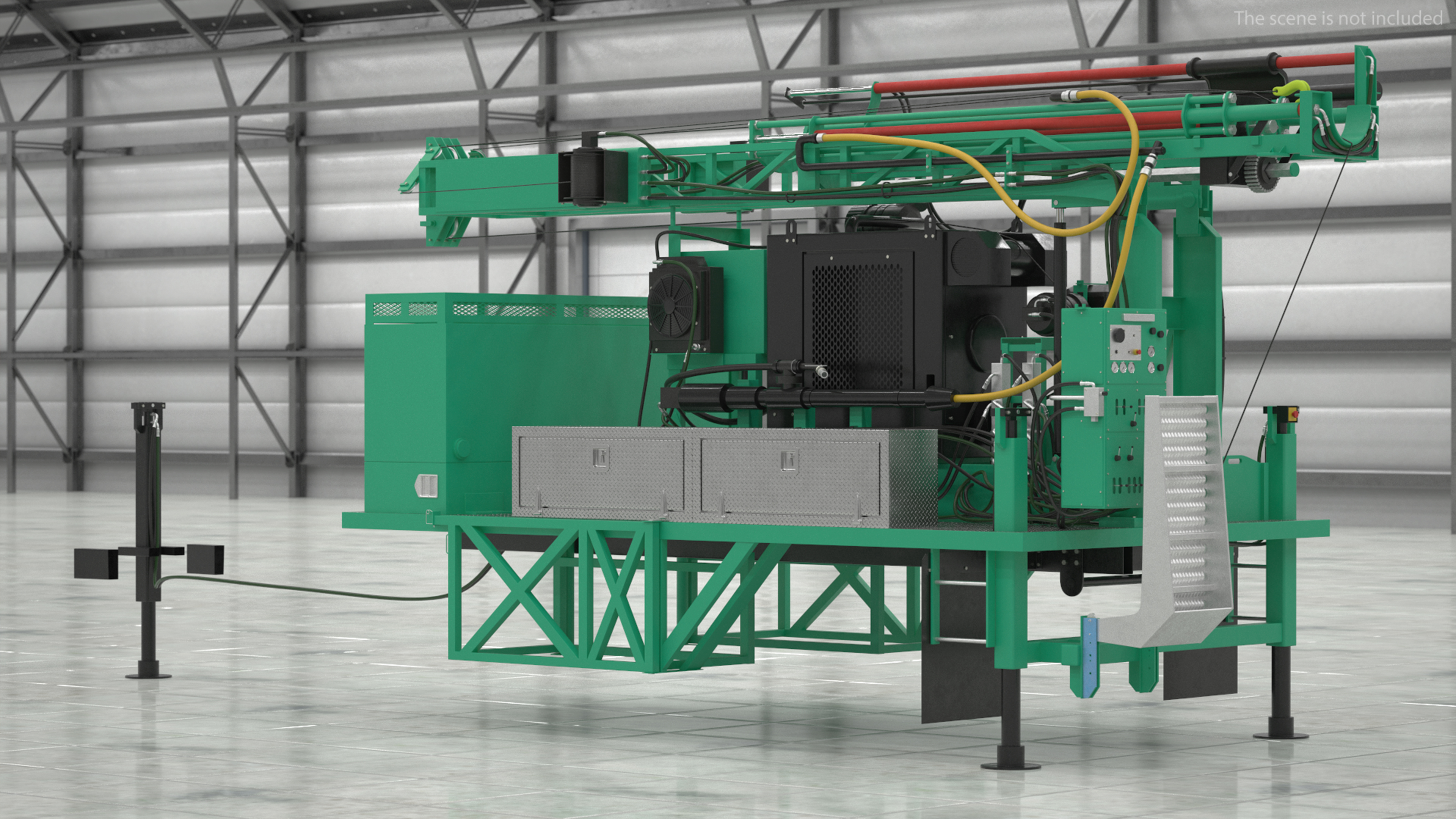 3D International Mobile Mechanical Drilling Machine Green Rigged