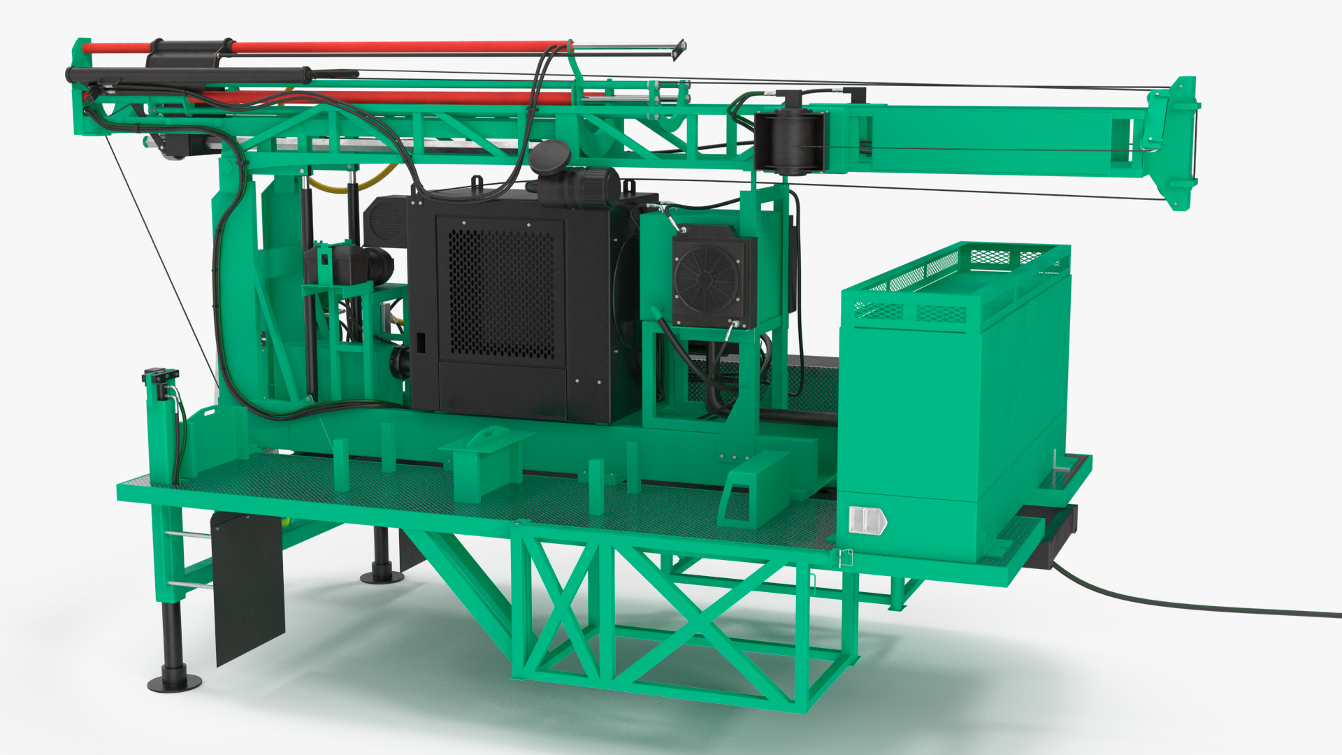 3D International Mobile Mechanical Drilling Machine Green Rigged