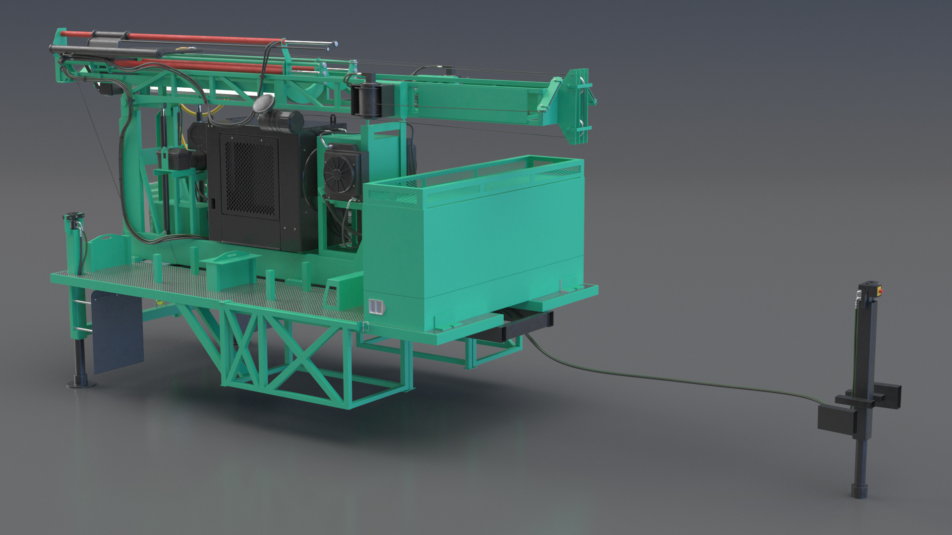 3D International Mobile Mechanical Drilling Machine Green Rigged