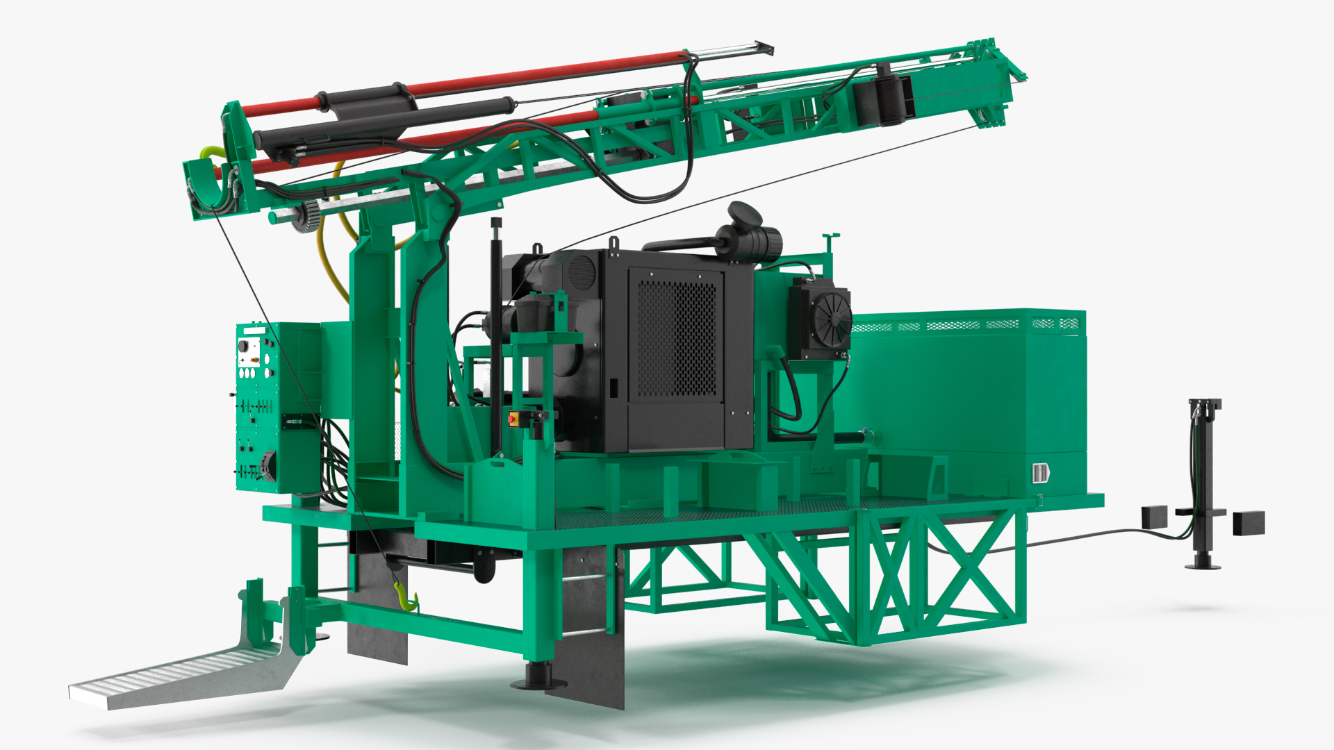 3D International Mobile Mechanical Drilling Machine Green Rigged