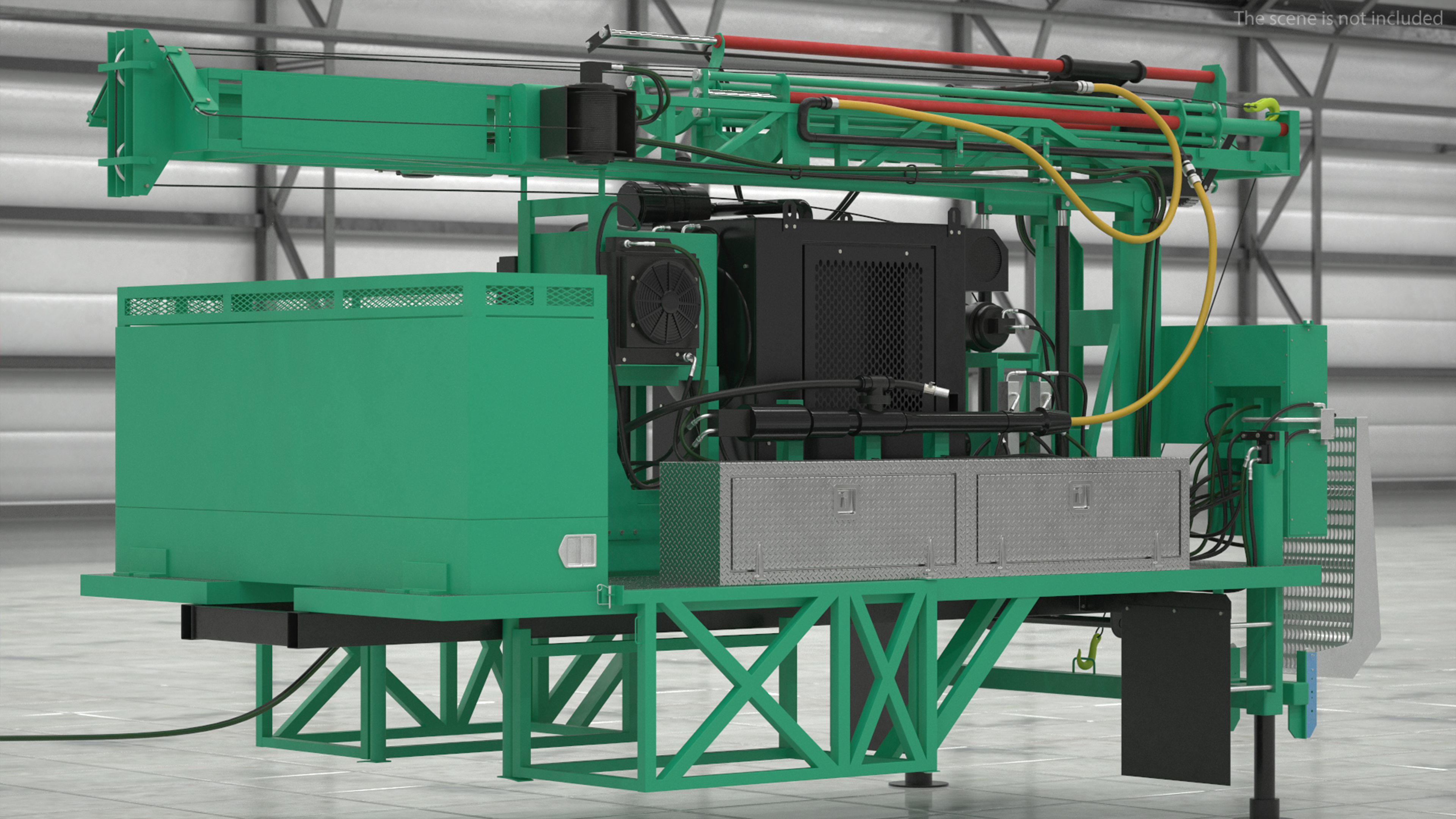 3D International Mobile Mechanical Drilling Machine Green Rigged