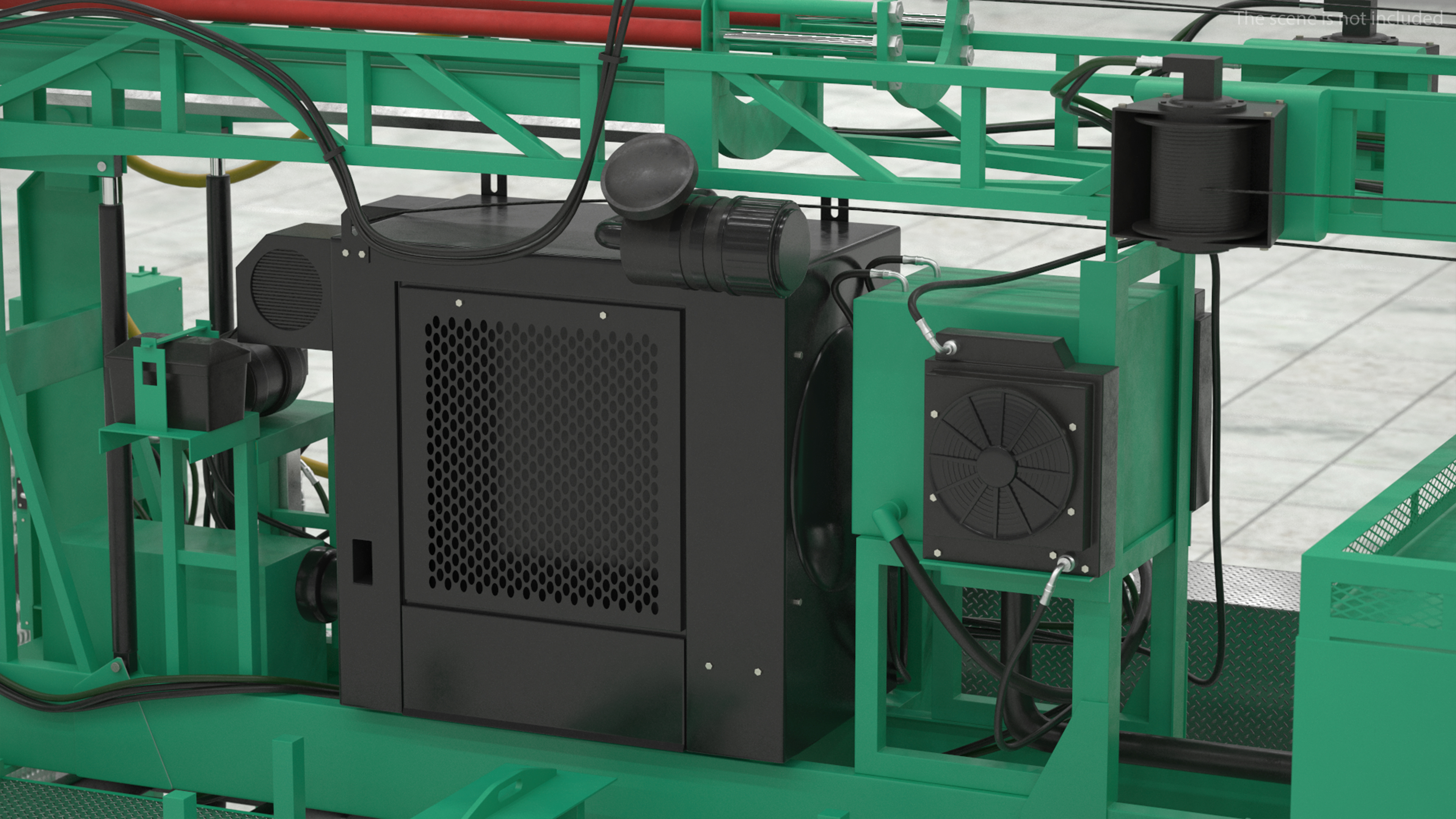 3D International Mobile Mechanical Drilling Machine Green Rigged