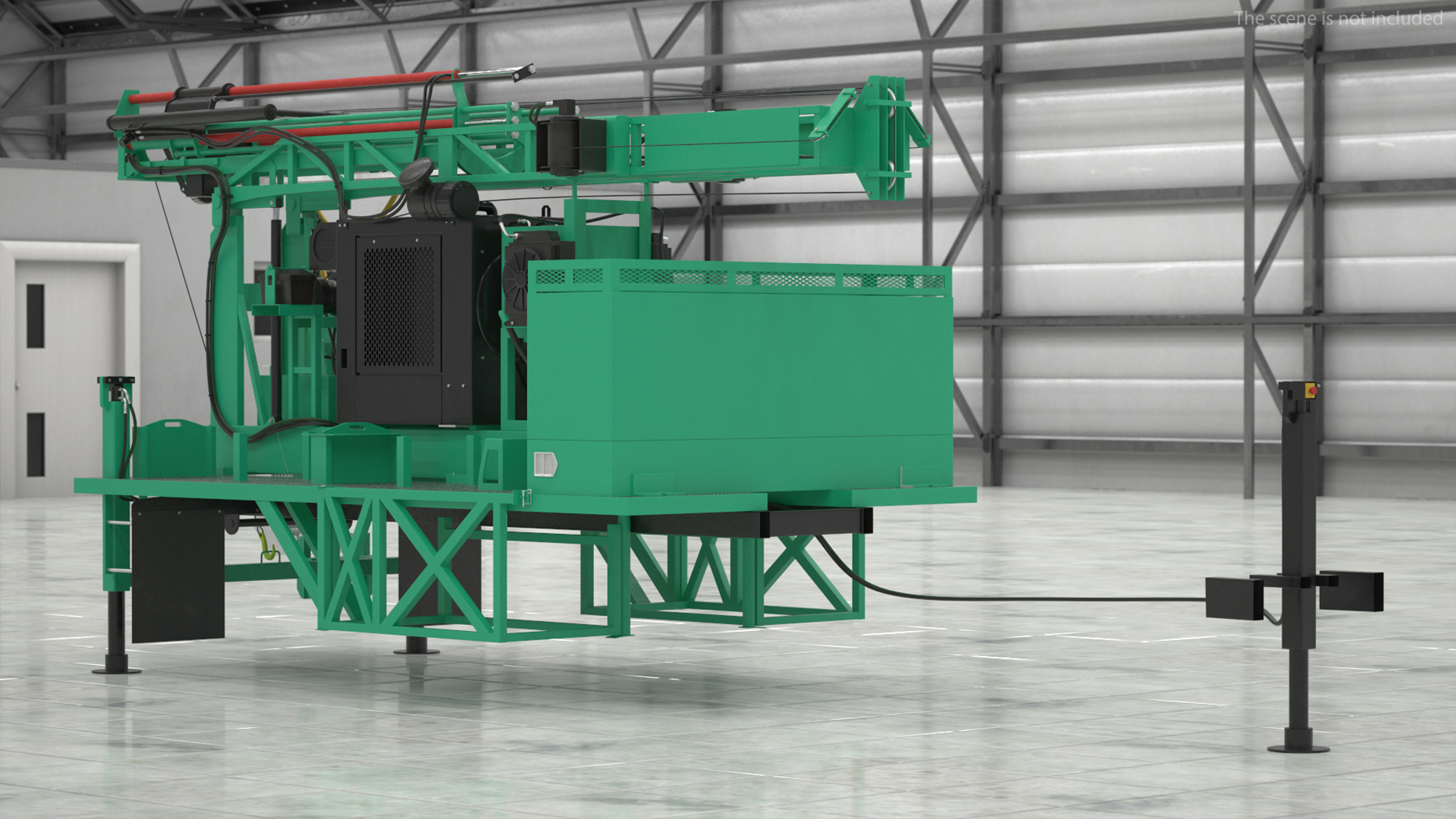 3D International Mobile Mechanical Drilling Machine Green Rigged