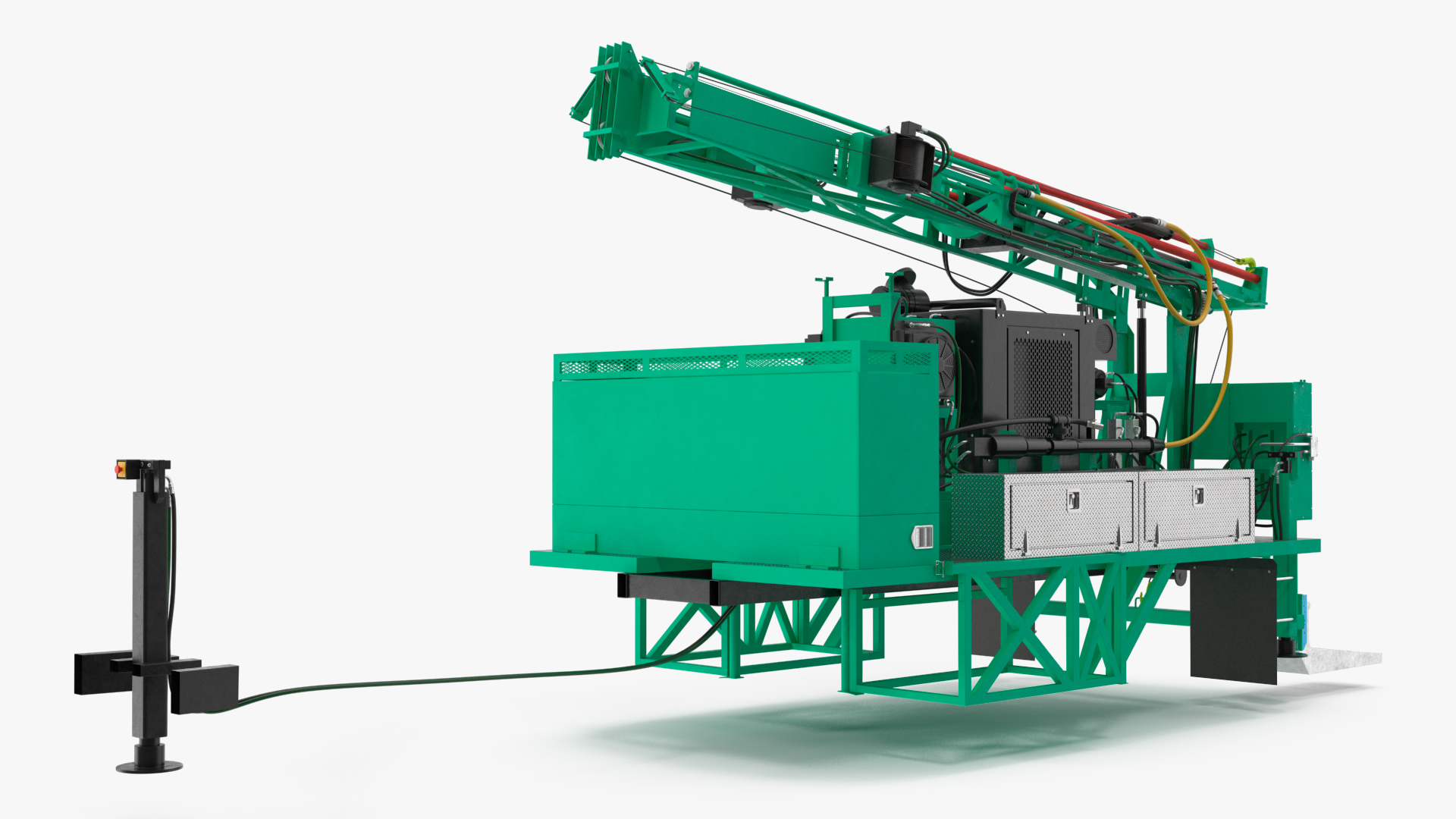 3D International Mobile Mechanical Drilling Machine Green Rigged