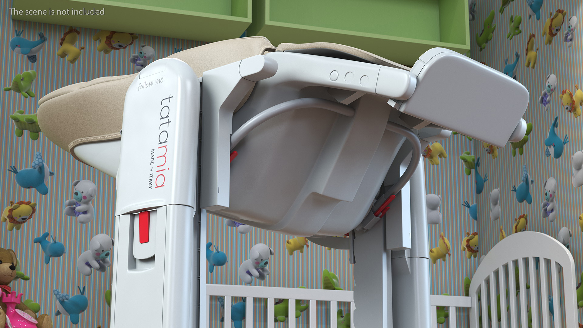 3D Baby High Chair Peg Perego Horizontal Beige model