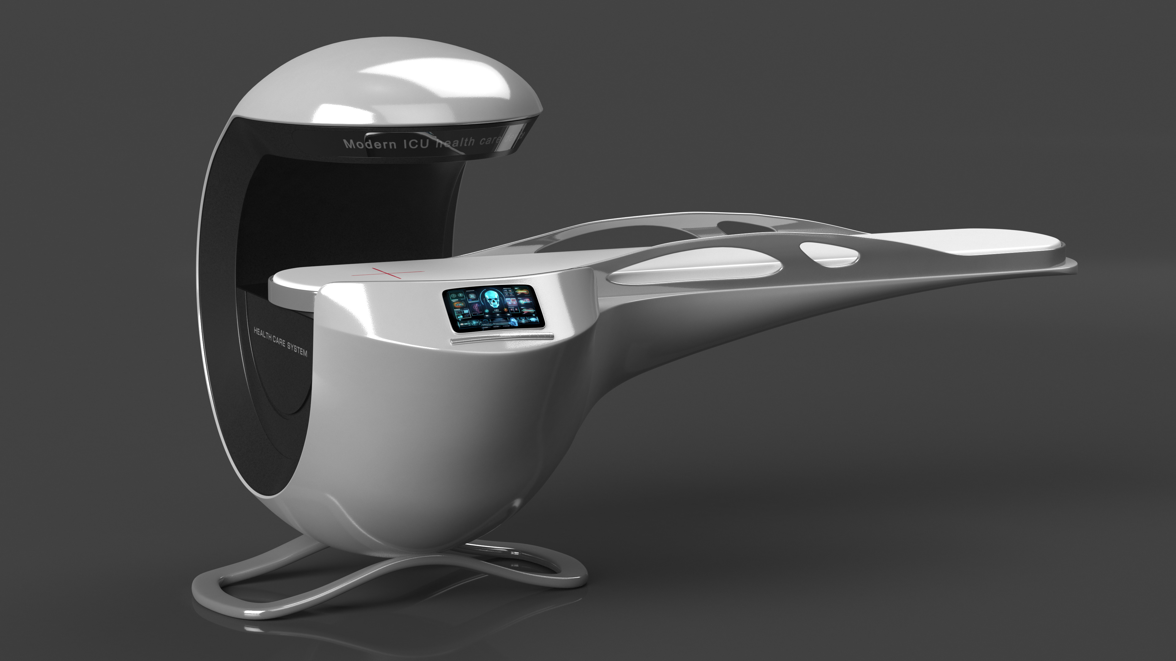 Futuristic ICU Health Care Device White 3D model