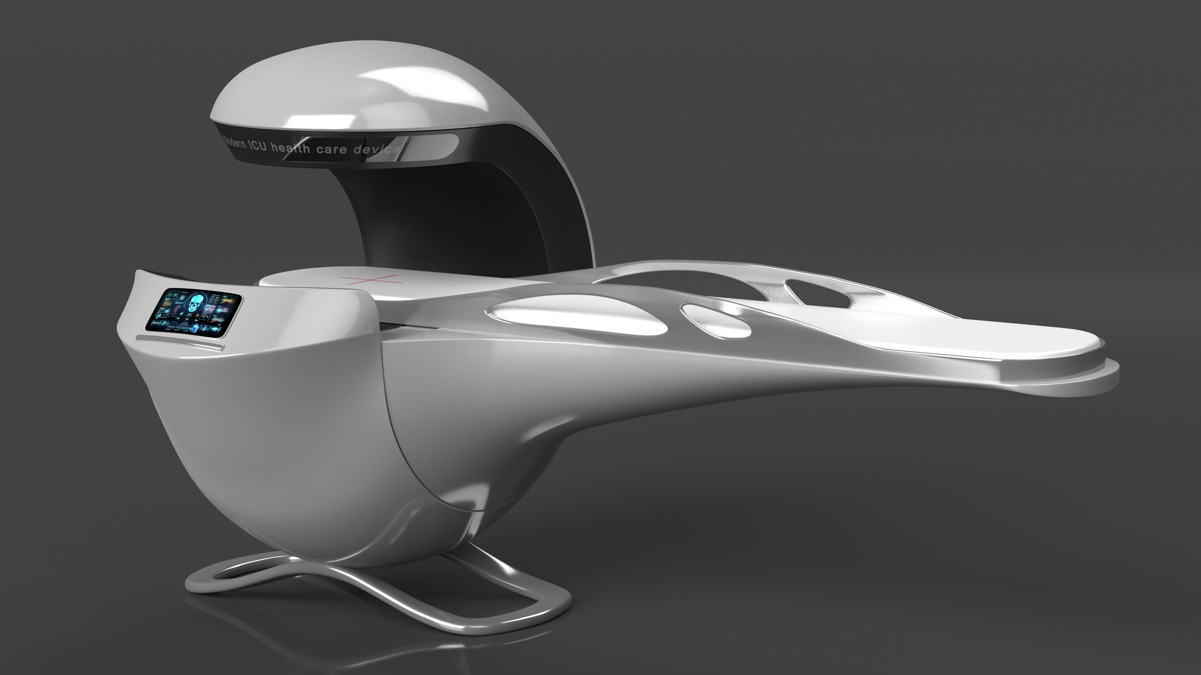 Futuristic ICU Health Care Device White 3D model