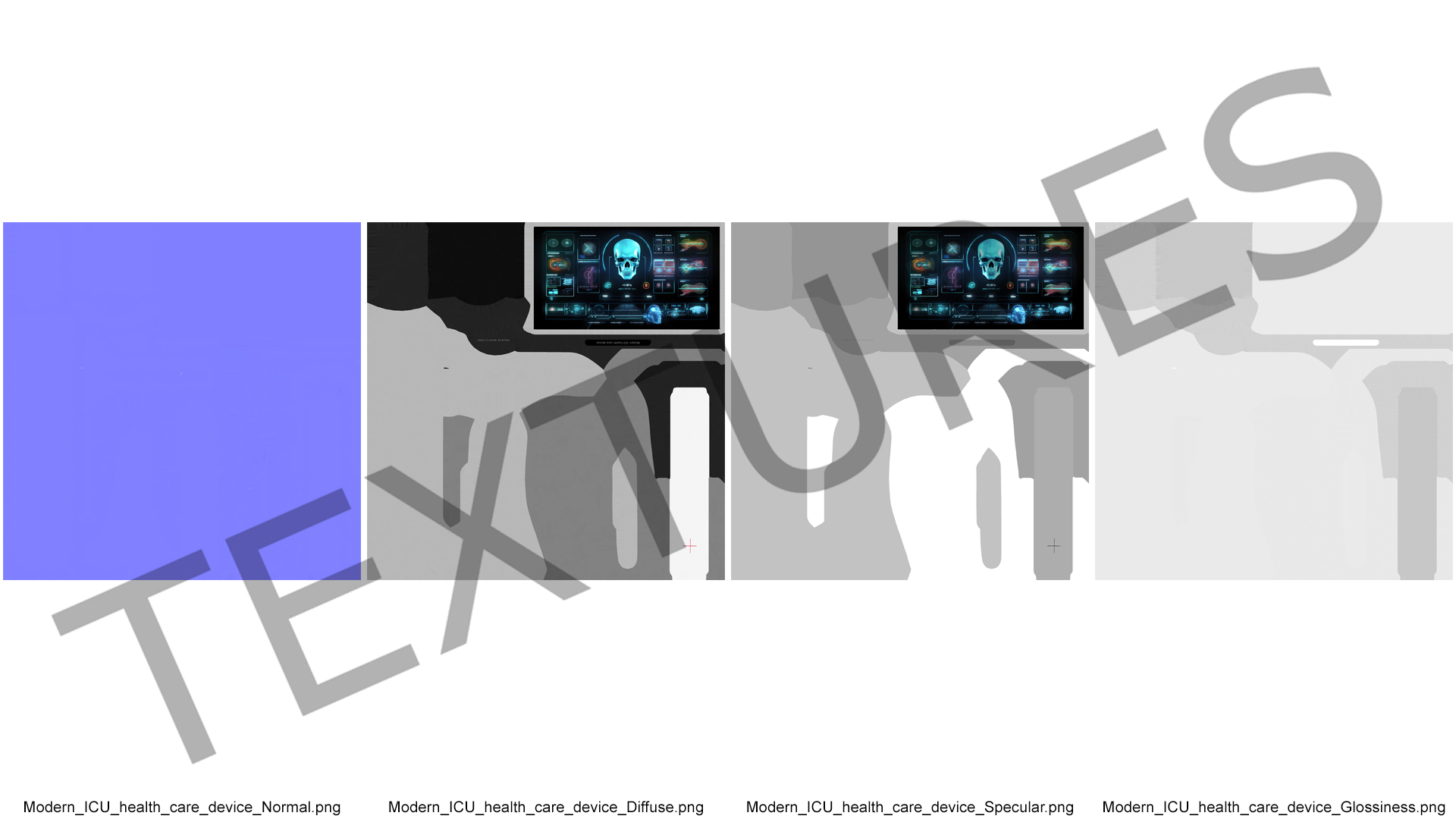 Futuristic ICU Health Care Device White 3D model