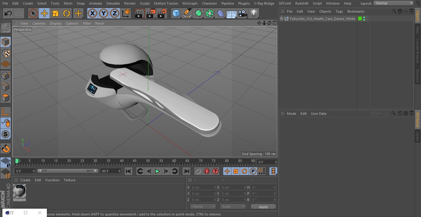 Futuristic ICU Health Care Device White 3D model