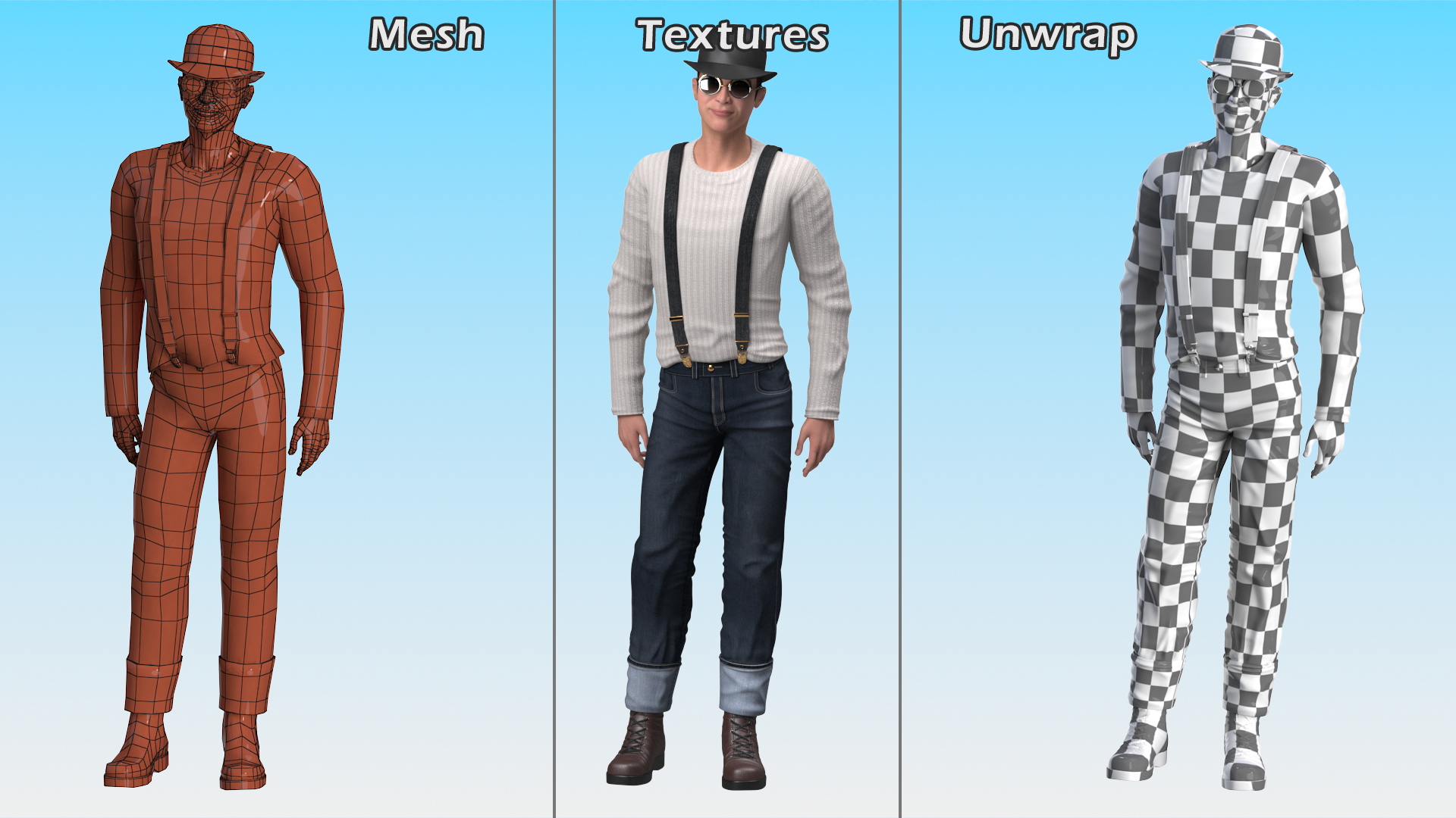 3D Fashionable Chinese Man model