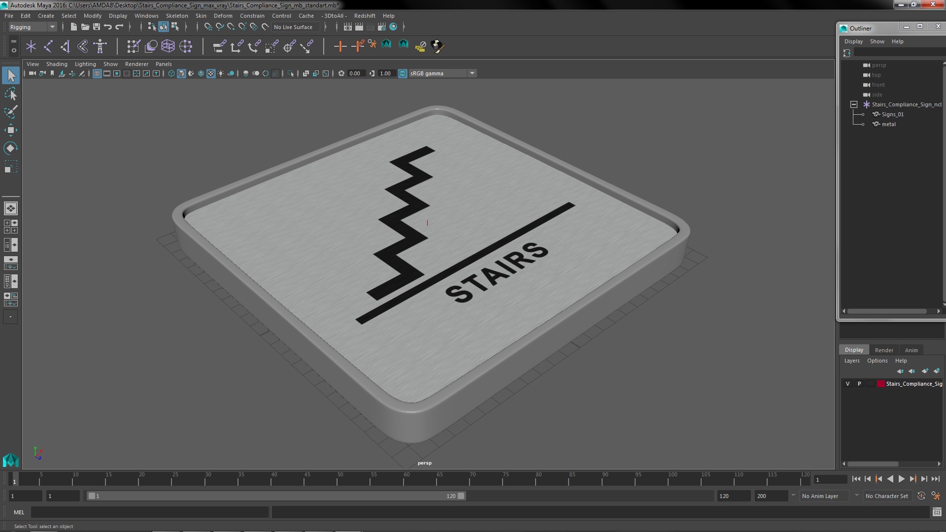 Stairs Compliance Sign 3D
