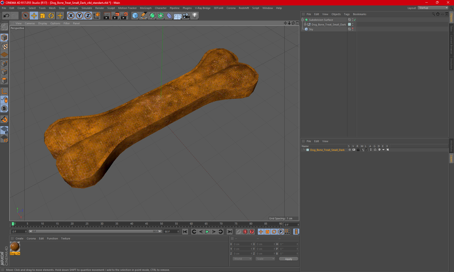 3D model Dog Bone Treat Small Dark