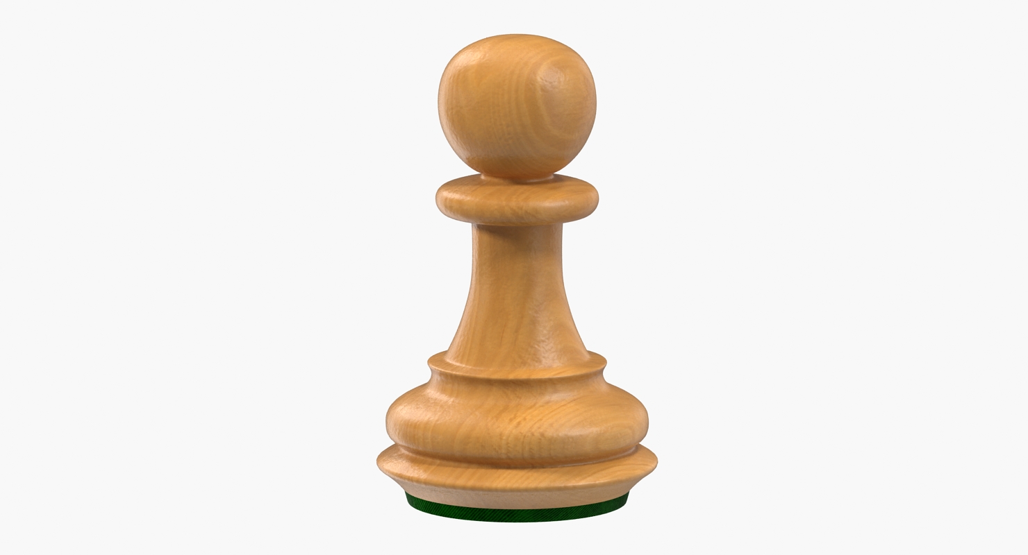 Wooden Chess Pawn 3D