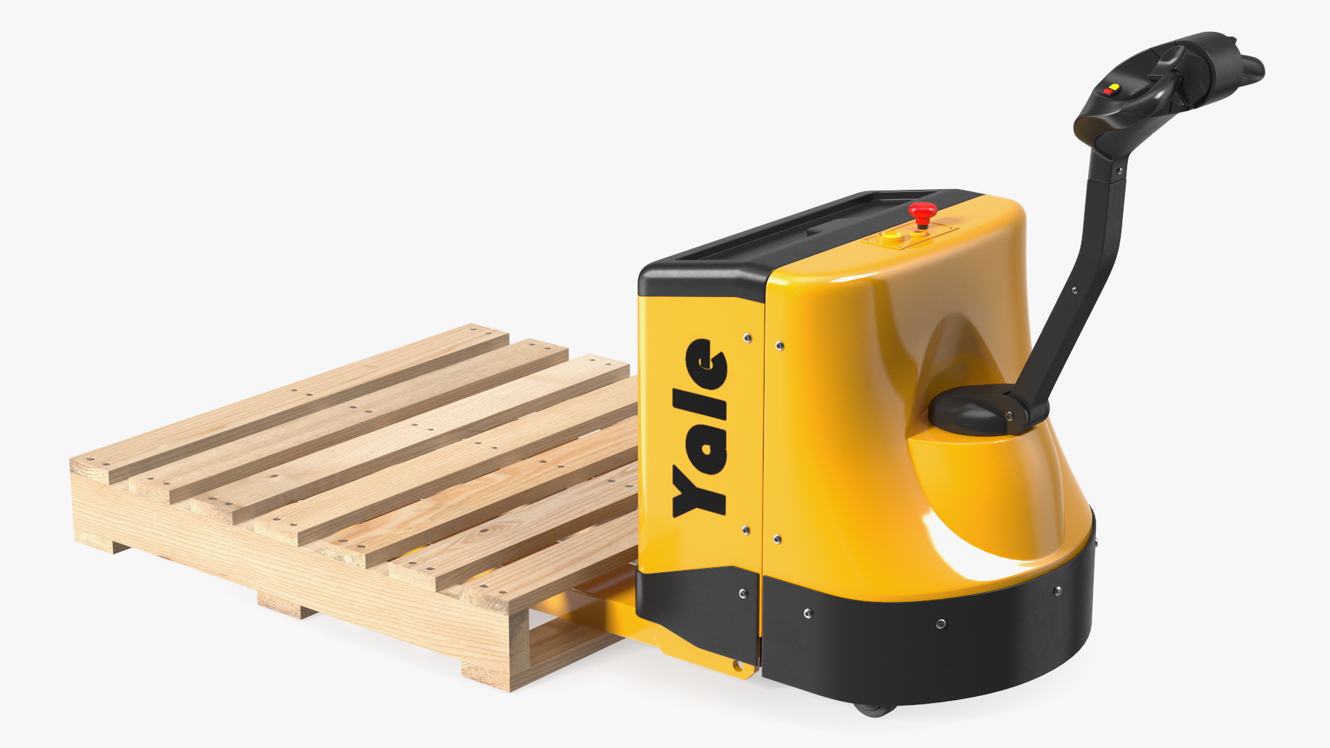 3D Electric Pallet Jack and Wooden Pallet model