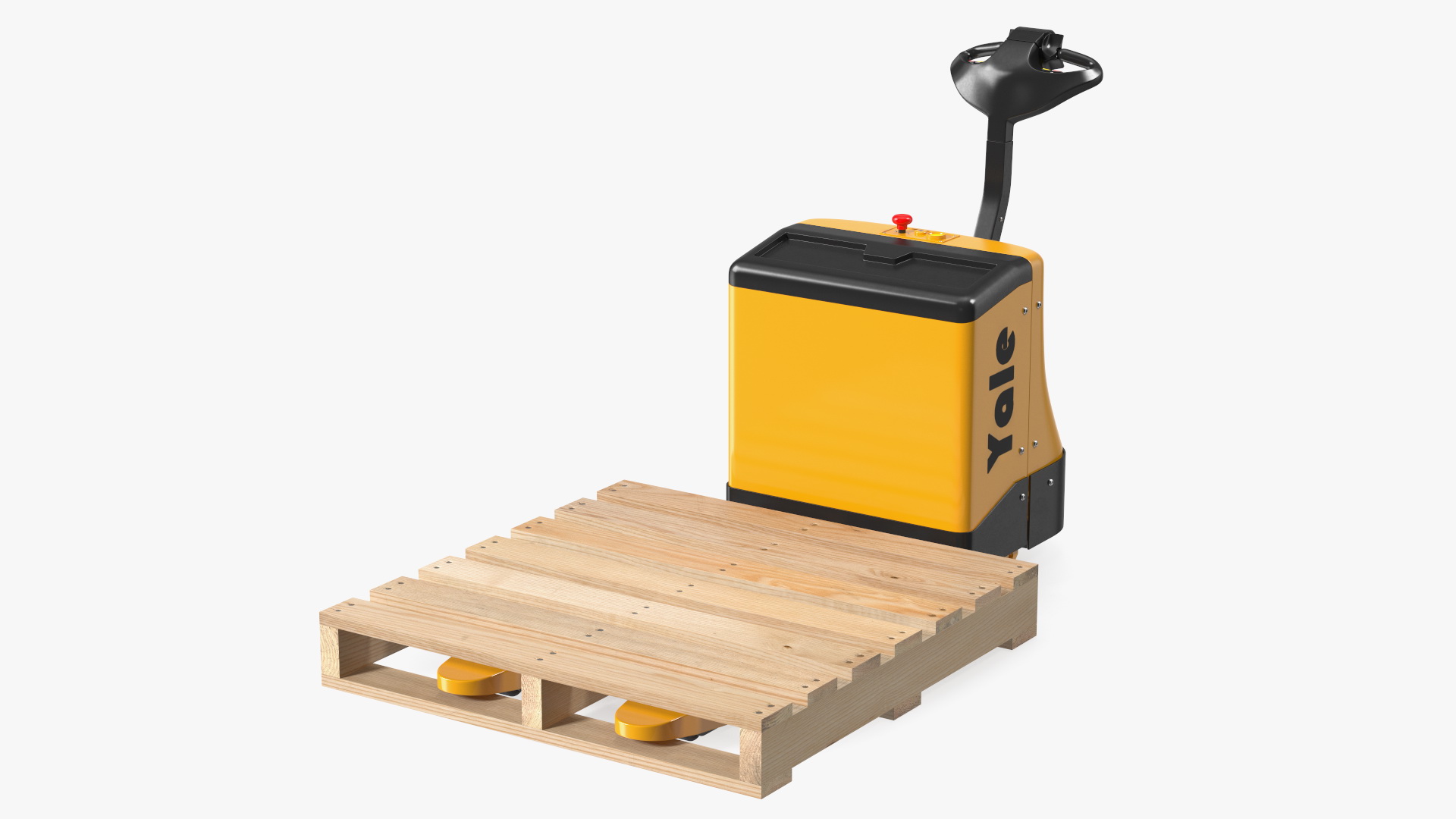 3D Electric Pallet Jack and Wooden Pallet model
