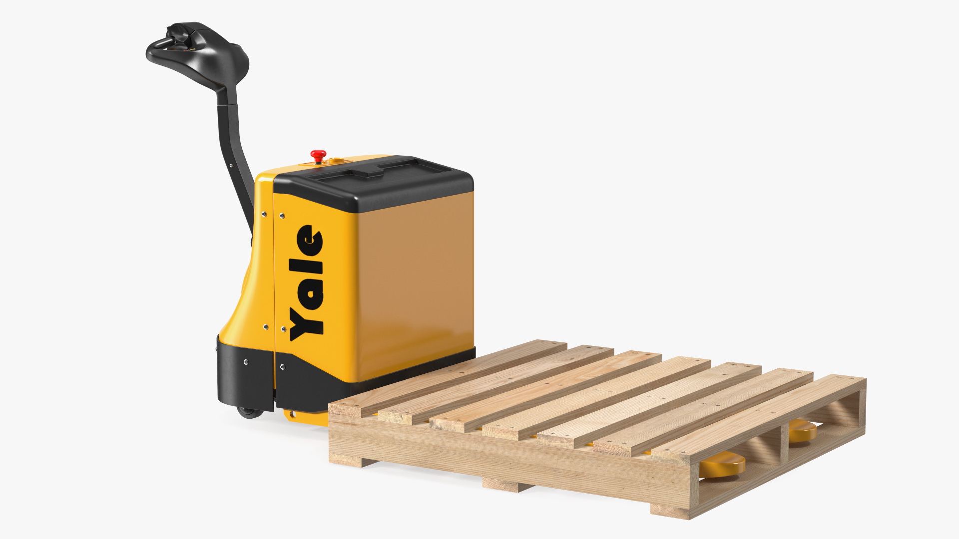3D Electric Pallet Jack and Wooden Pallet model
