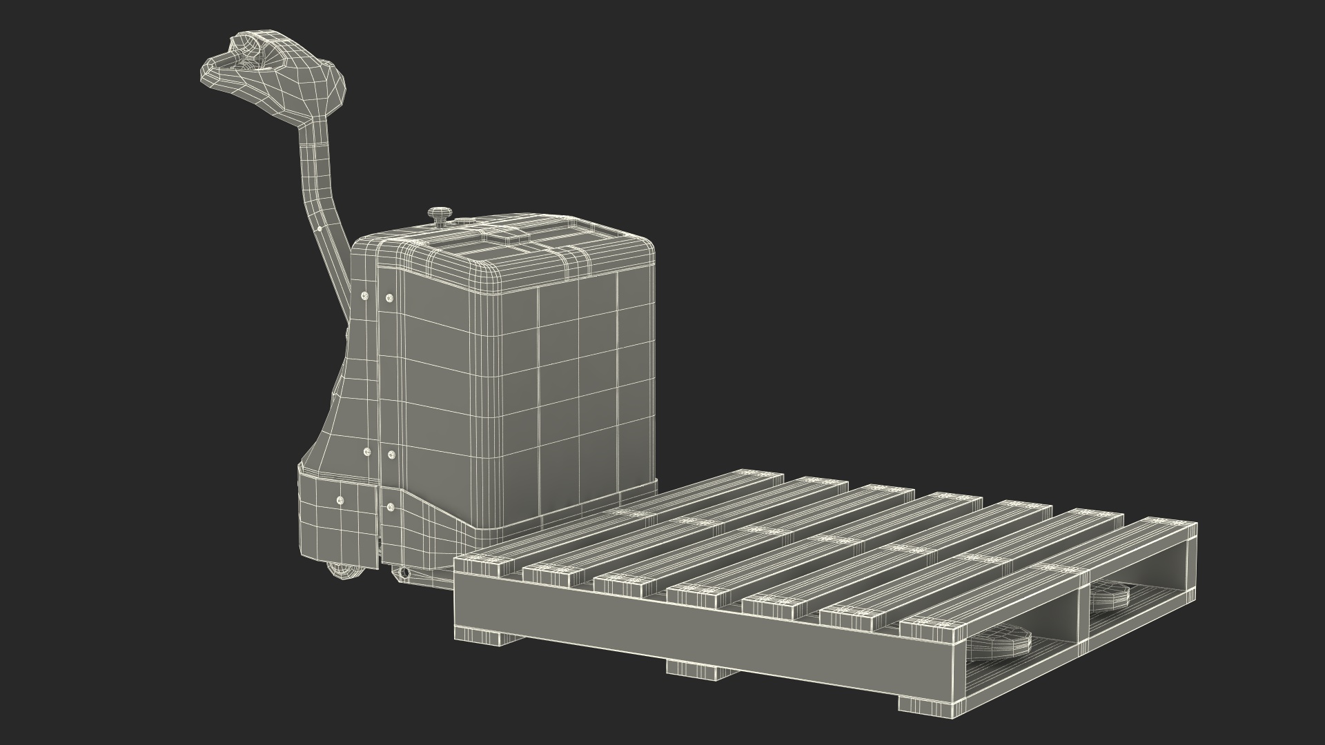 3D Electric Pallet Jack and Wooden Pallet model