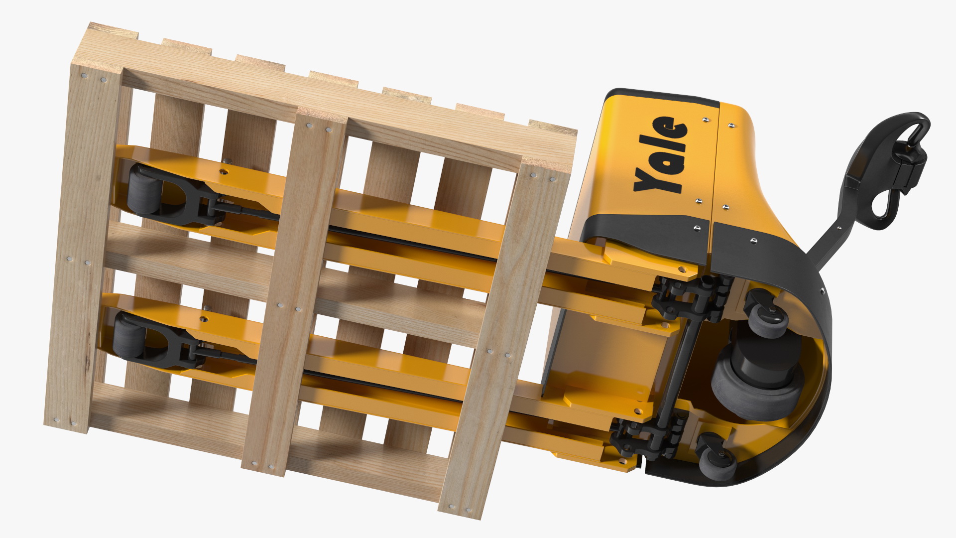 3D Electric Pallet Jack and Wooden Pallet model