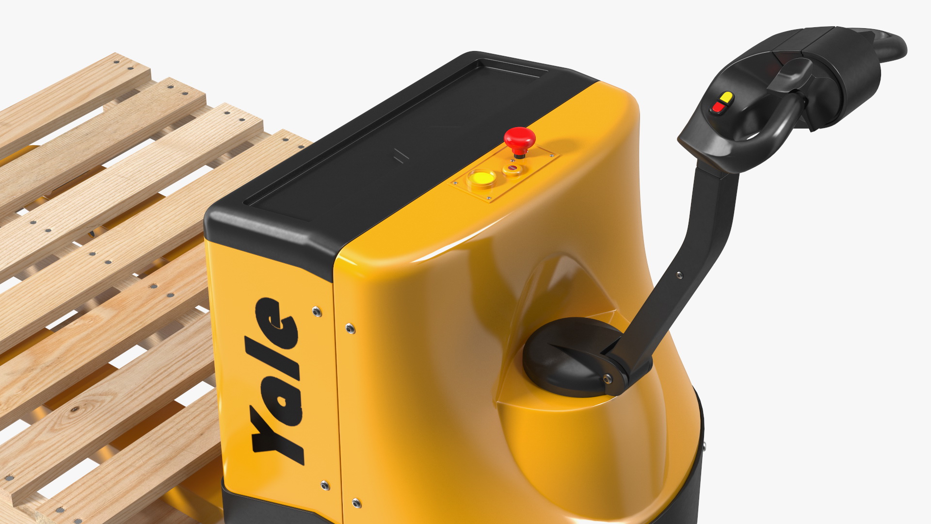 3D Electric Pallet Jack and Wooden Pallet model