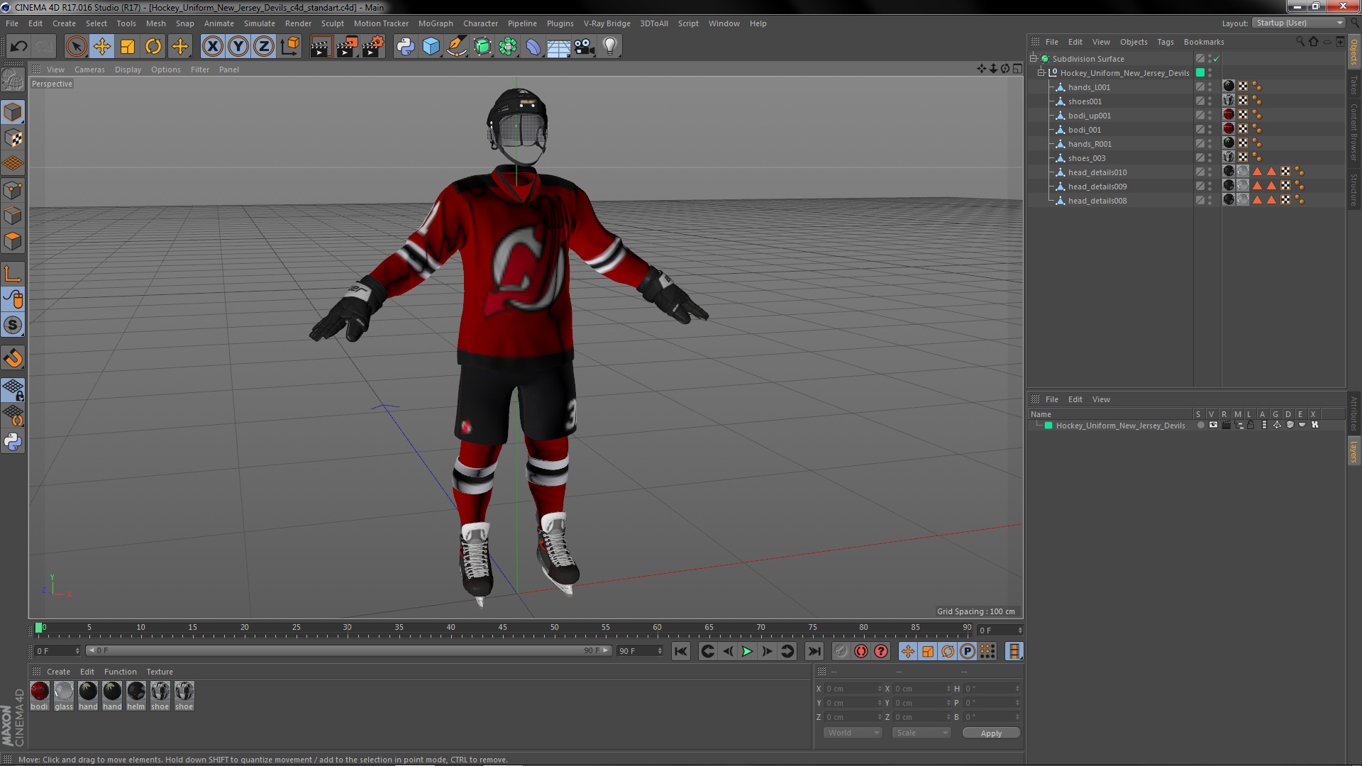 Hockey Uniform New Jersey Devils 3D