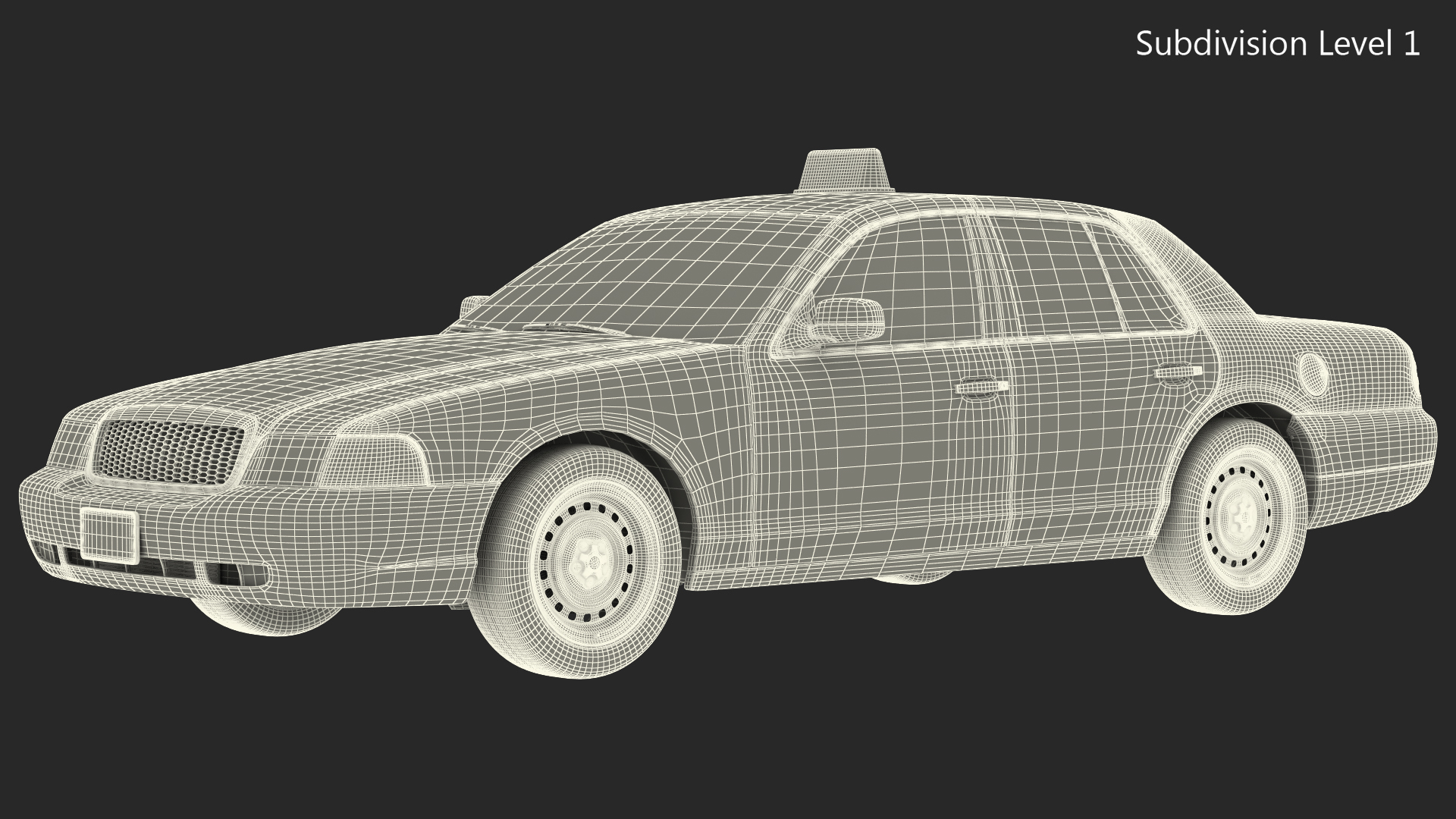3D model Generic Yellow Taxi Simple Interior
