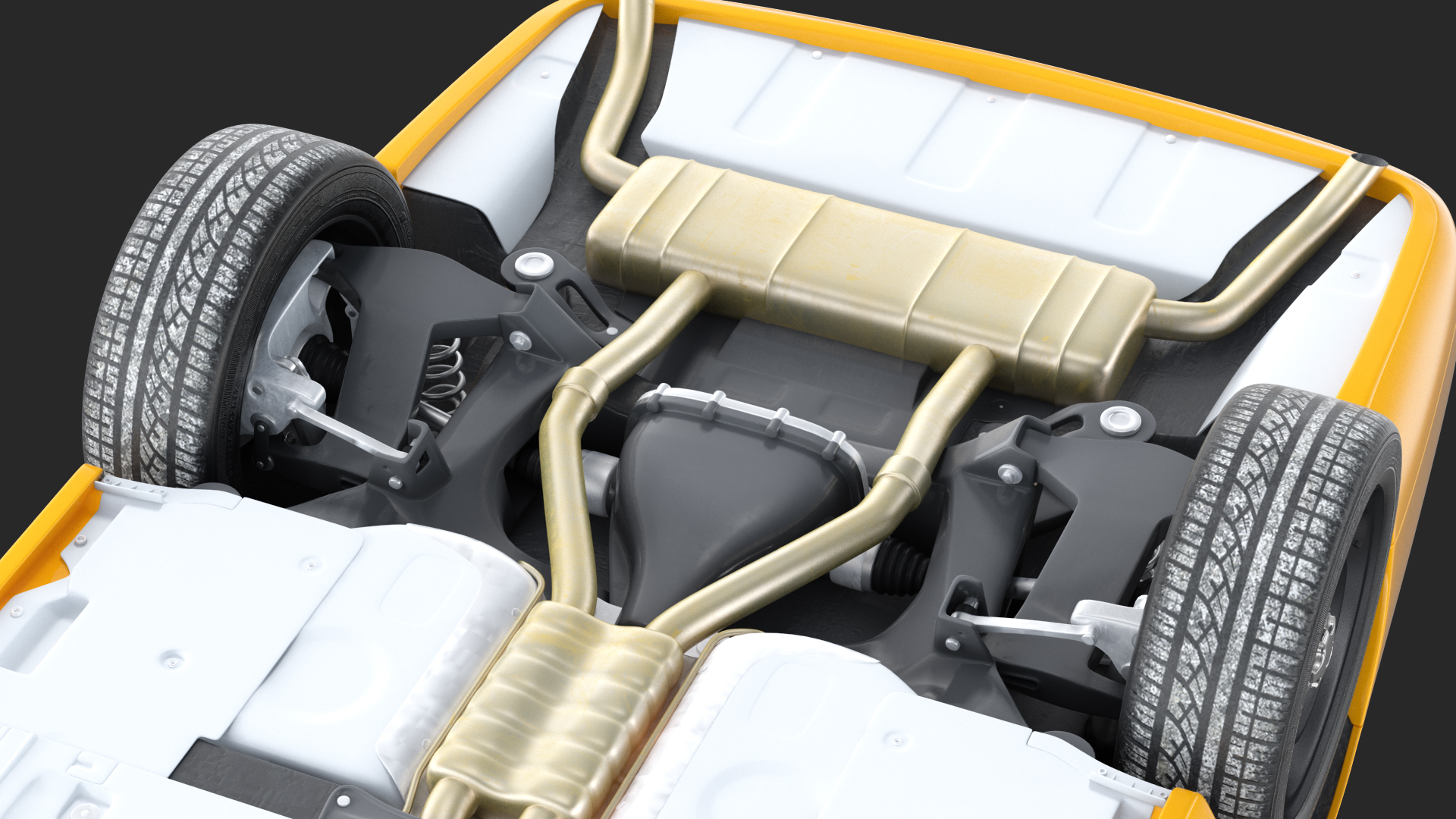 3D model Generic Yellow Taxi Simple Interior