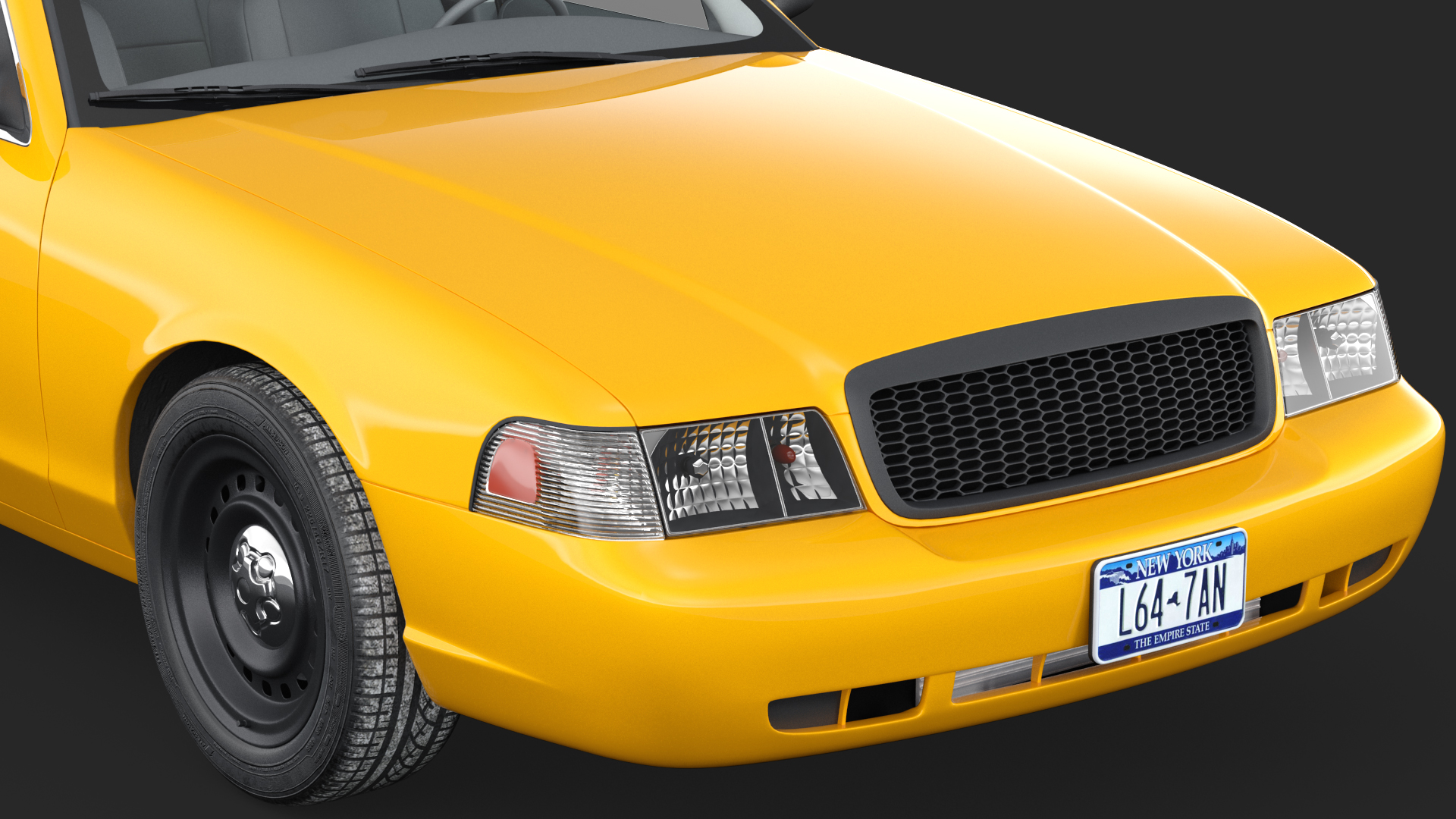 3D model Generic Yellow Taxi Simple Interior
