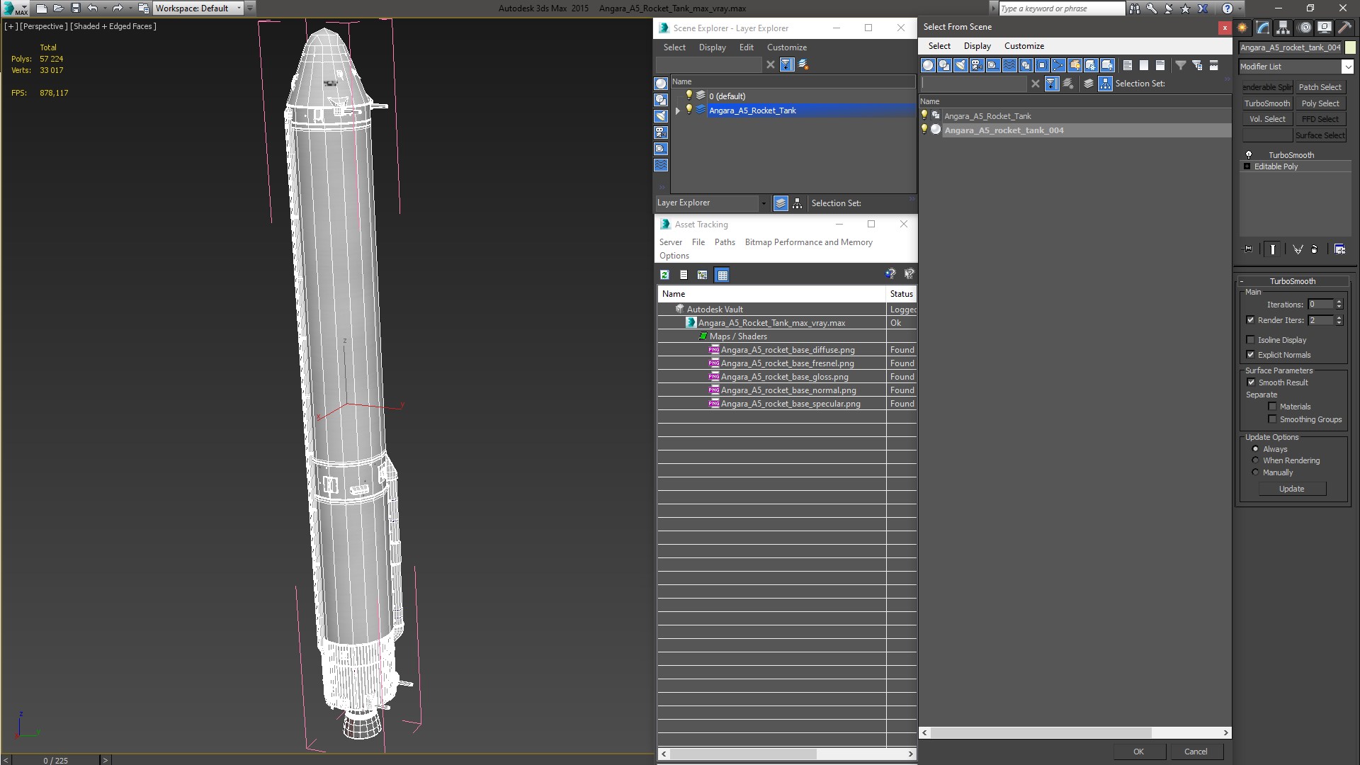 3D Angara A5 Rocket Tank