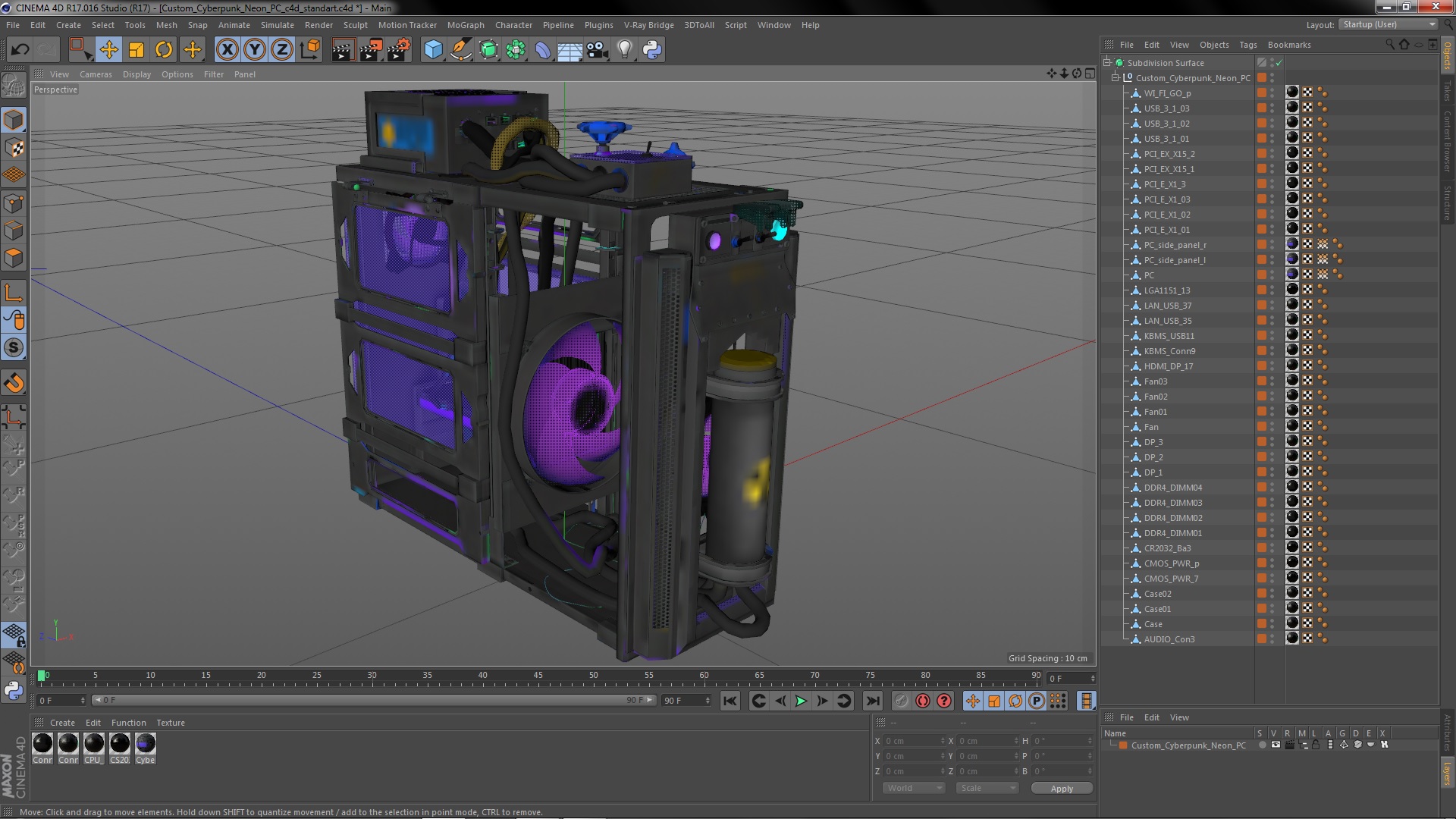 Custom Cyberpunk Neon PC 3D model
