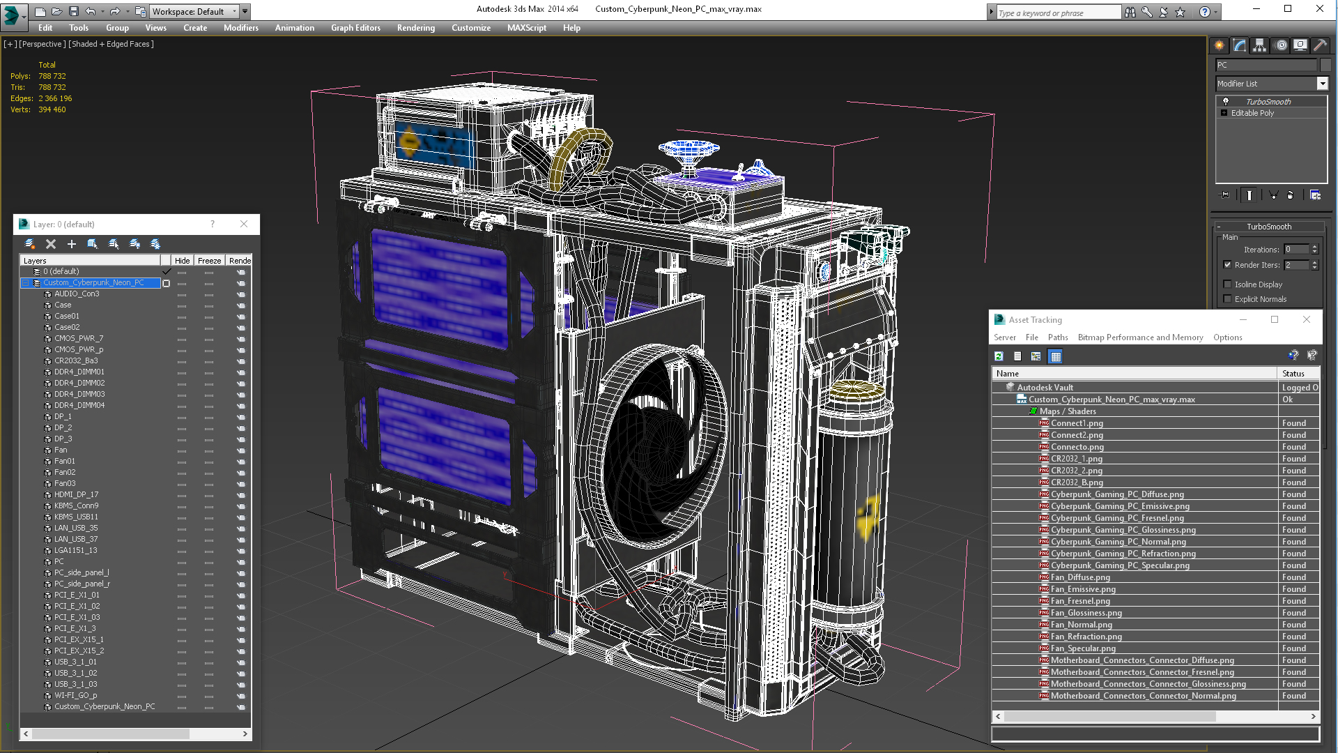 Custom Cyberpunk Neon PC 3D model