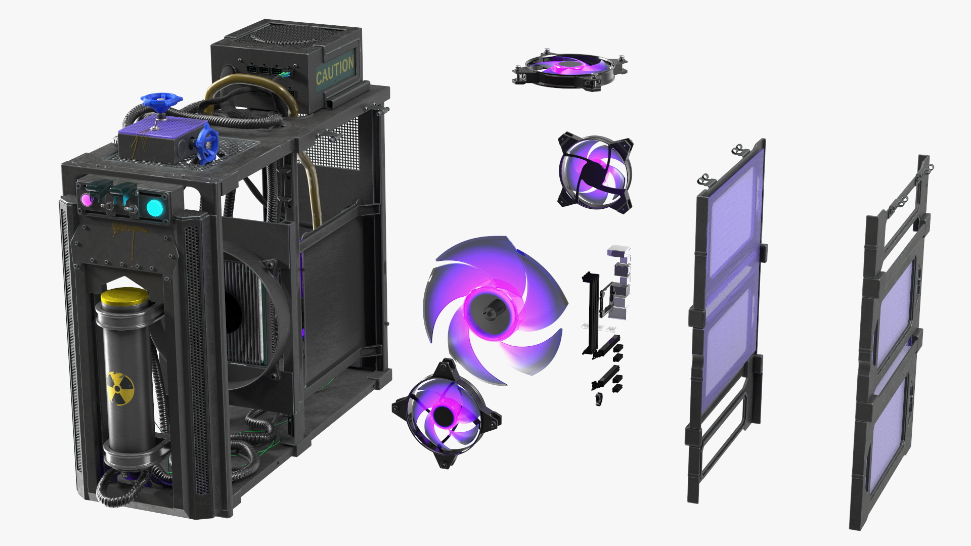 Custom Cyberpunk Neon PC 3D model
