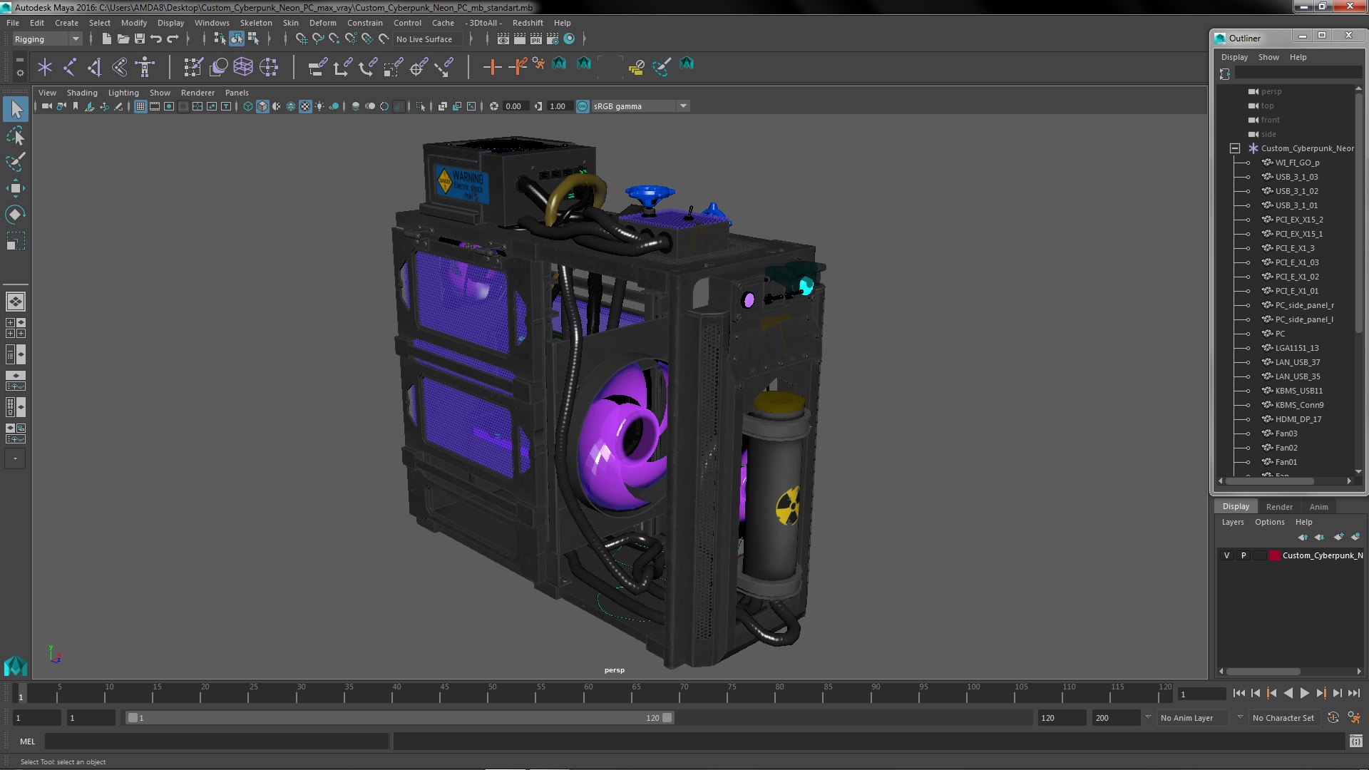 Custom Cyberpunk Neon PC 3D model