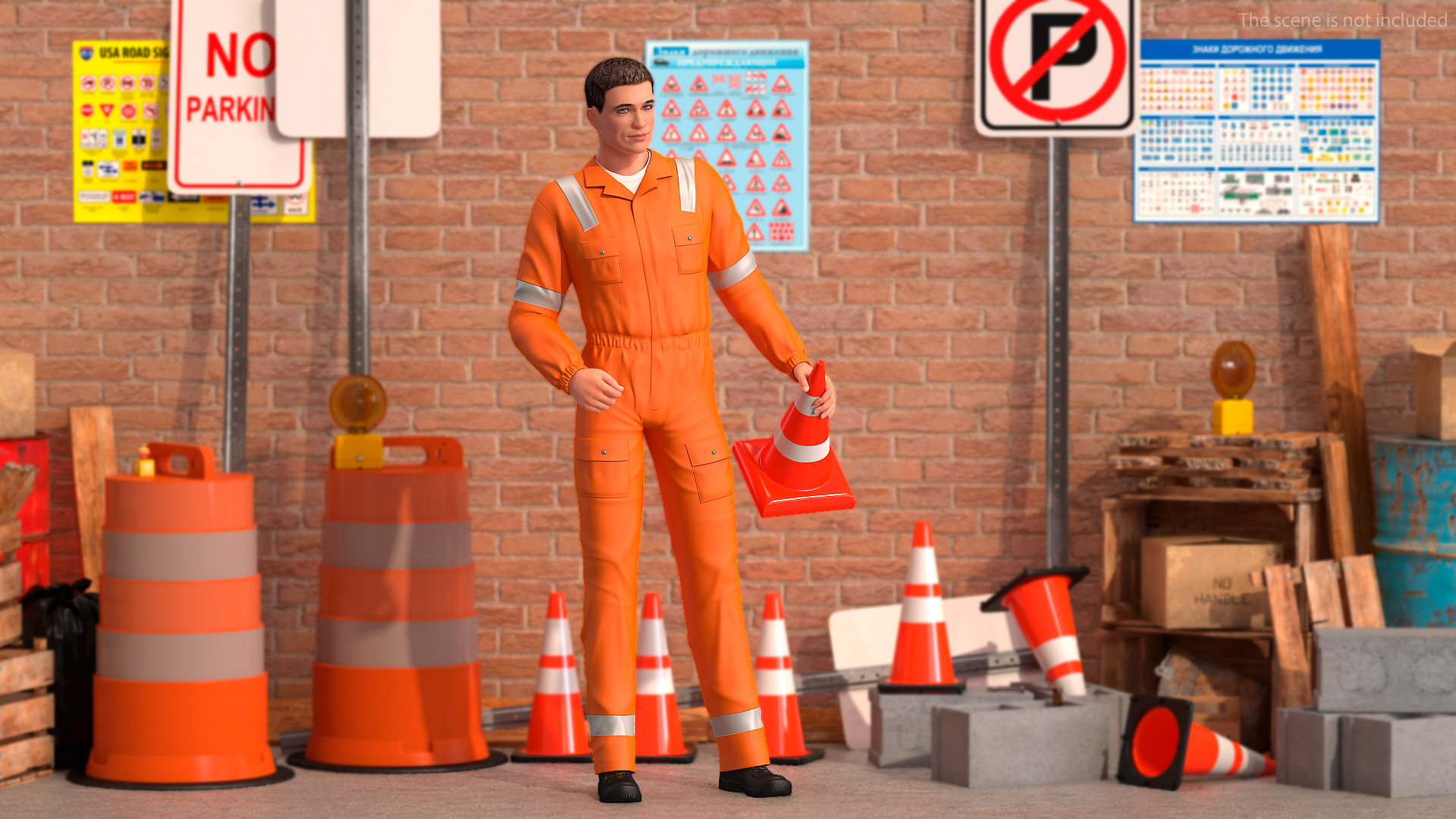 3D model Road Worker Standing Pose