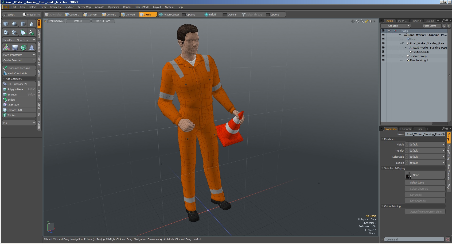 3D model Road Worker Standing Pose