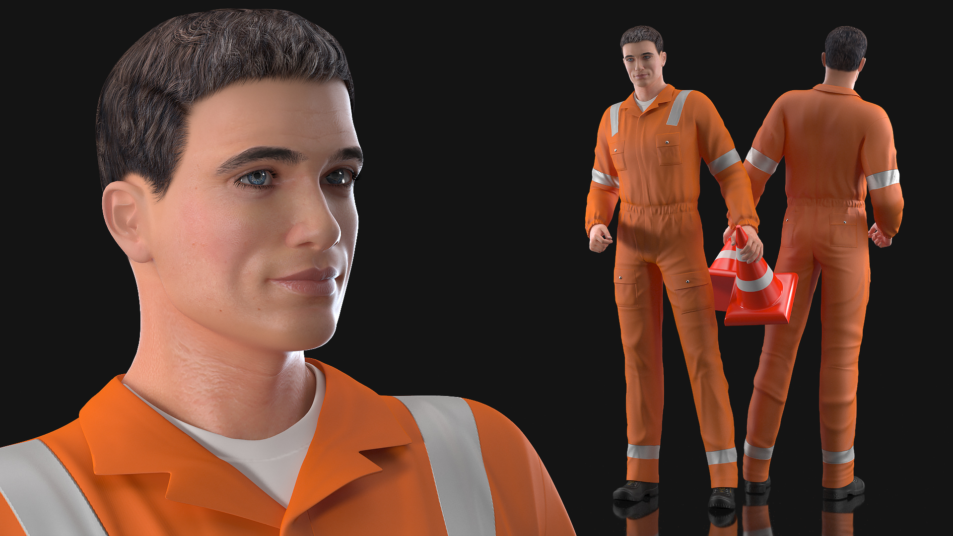 3D model Road Worker Standing Pose