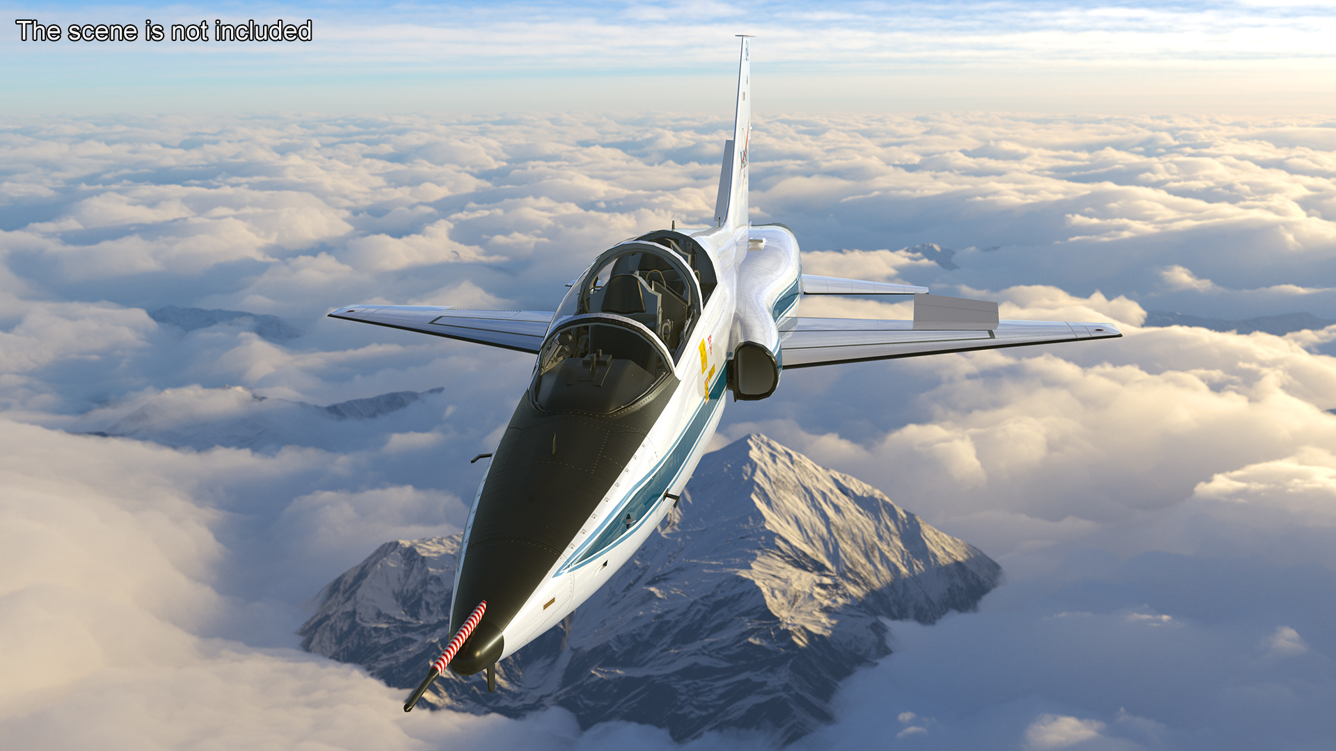 NASA Trainer Jet Aircraft T-38 White Rigged for Maya 3D