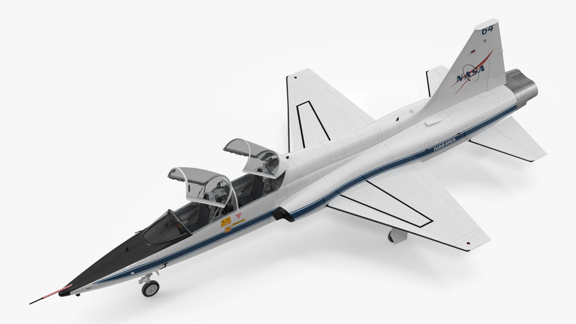 NASA Trainer Jet Aircraft T-38 White Rigged for Maya 3D