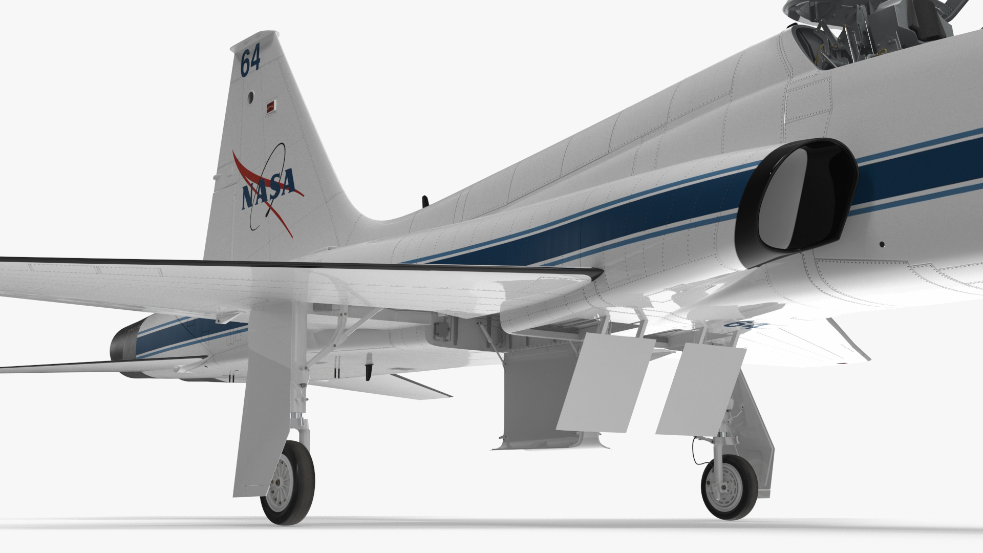 NASA Trainer Jet Aircraft T-38 White Rigged for Maya 3D